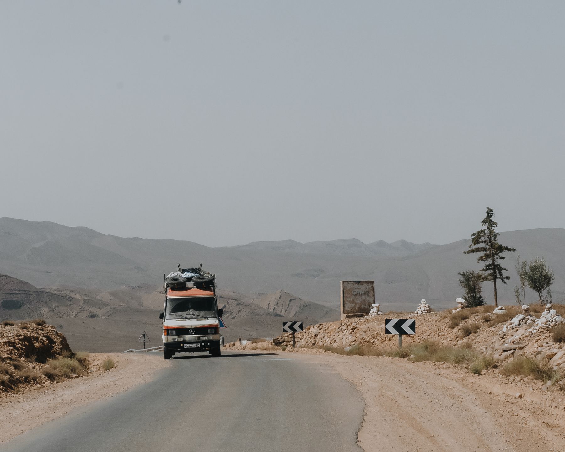 Private driver Morocco van traveling through the Atlas Mountains