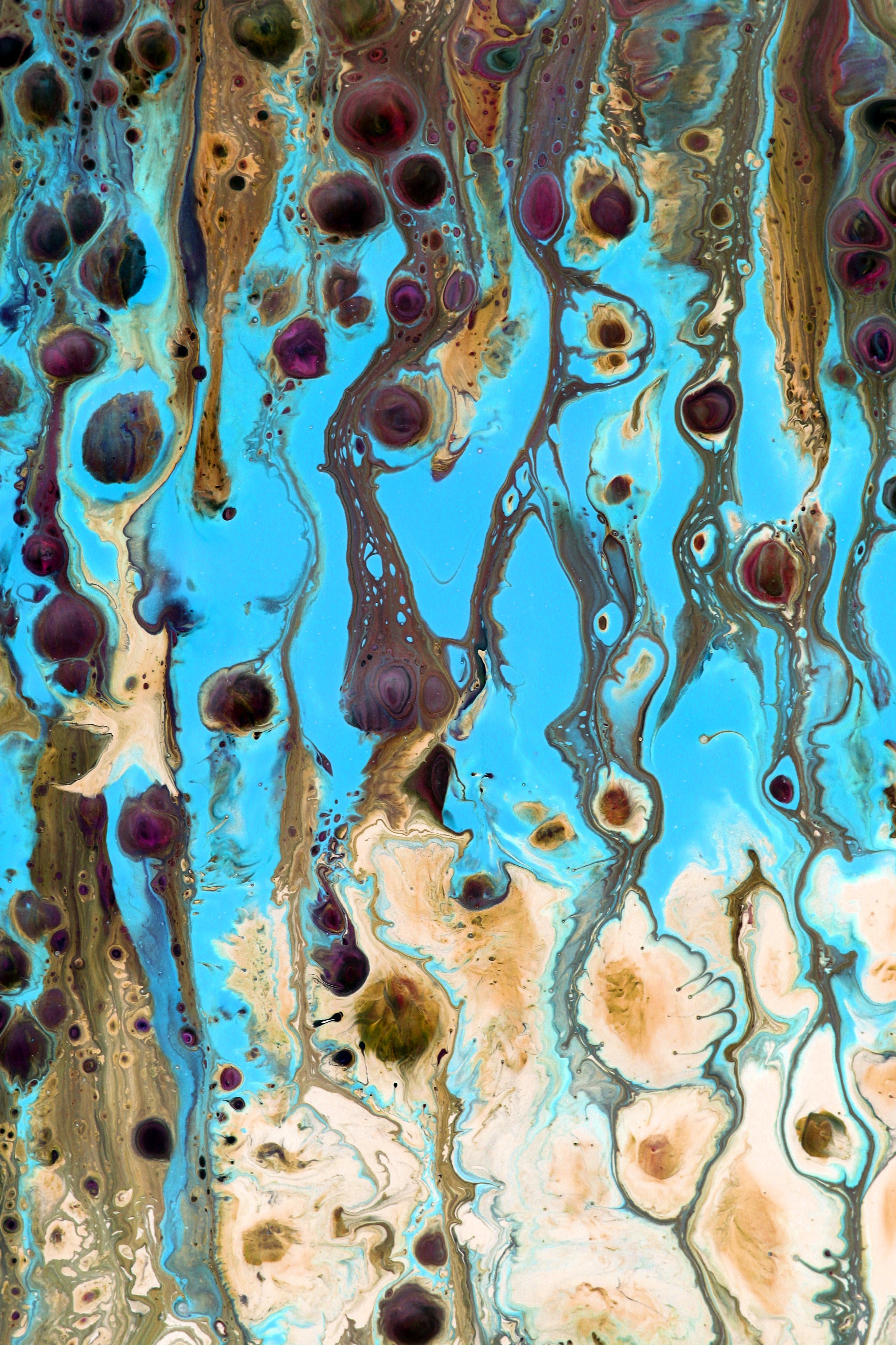Vibrant Abstract Fluid Acrylic Painting · Free Stock Photo
