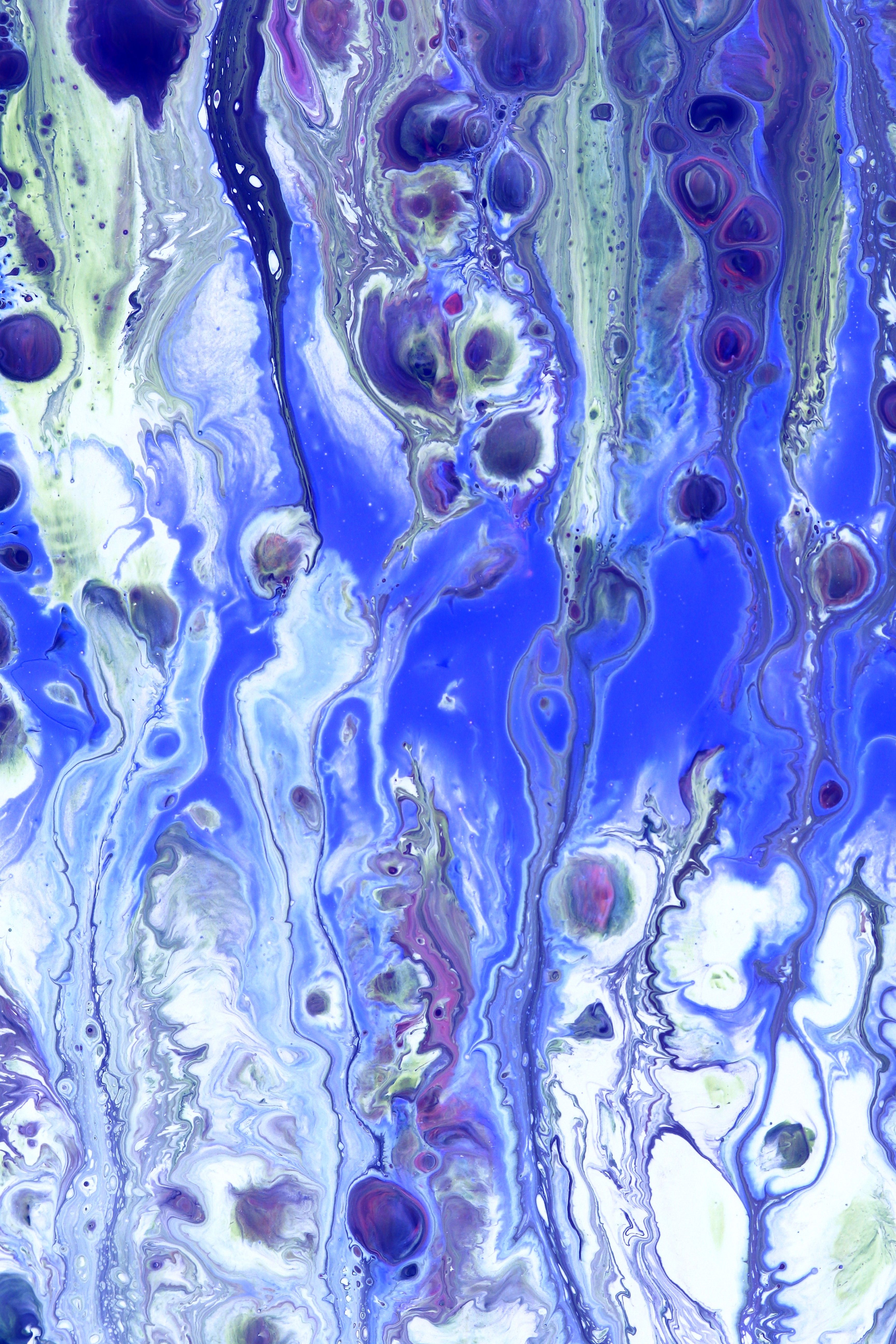 Abstract Blue and White Fluid Art Painting · Free Stock Photo