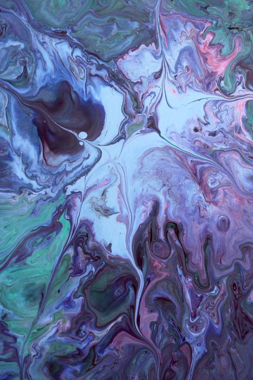 Free Colorful abstract painting featuring swirling acrylic patterns in vibrant hues. Stock Photo
