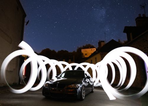 Free LIGHT PAINTING WITH THE MILKY WAY  Stock Photo