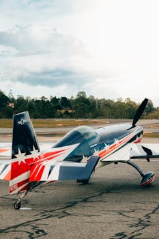 Aerobatic aircraft on tarmac in Rionegro, Colombia showcasing vibrant colors and star design.