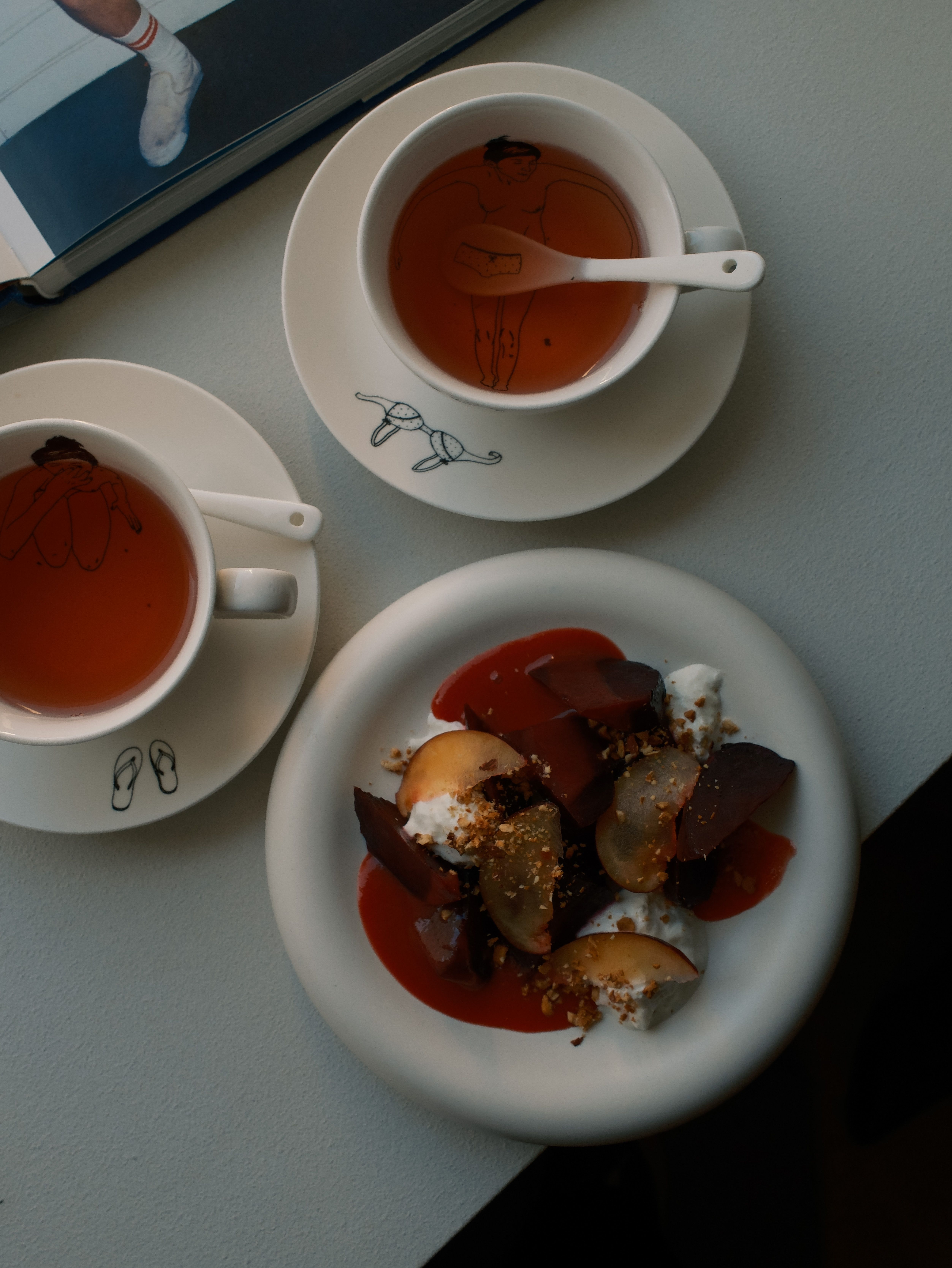Elegant Tea and Dessert Set with Modern Art Design · Free Stock Photo