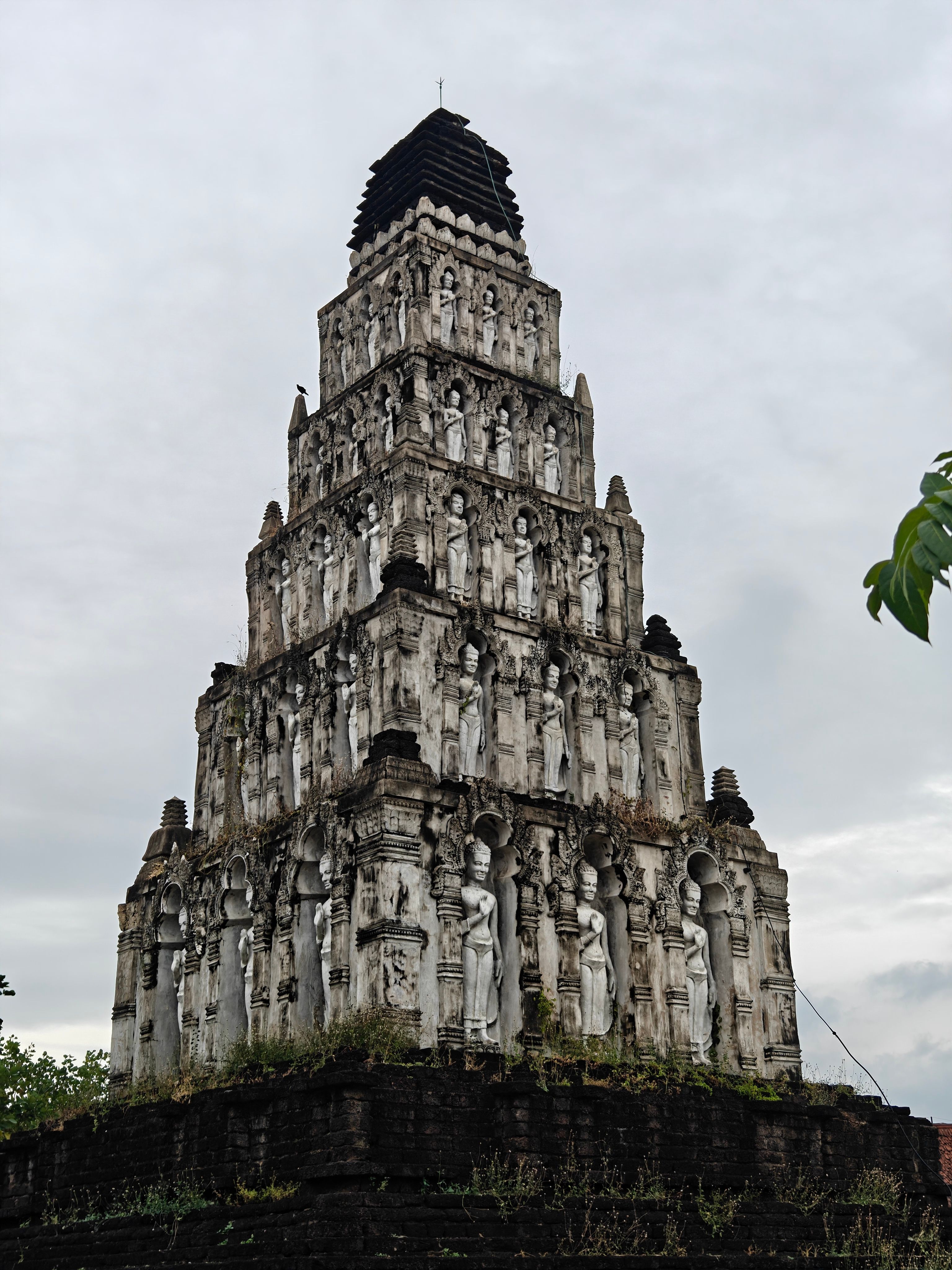Explore the intricate design of Wat Chedi's historical architecture in Bangkok, Thailand.