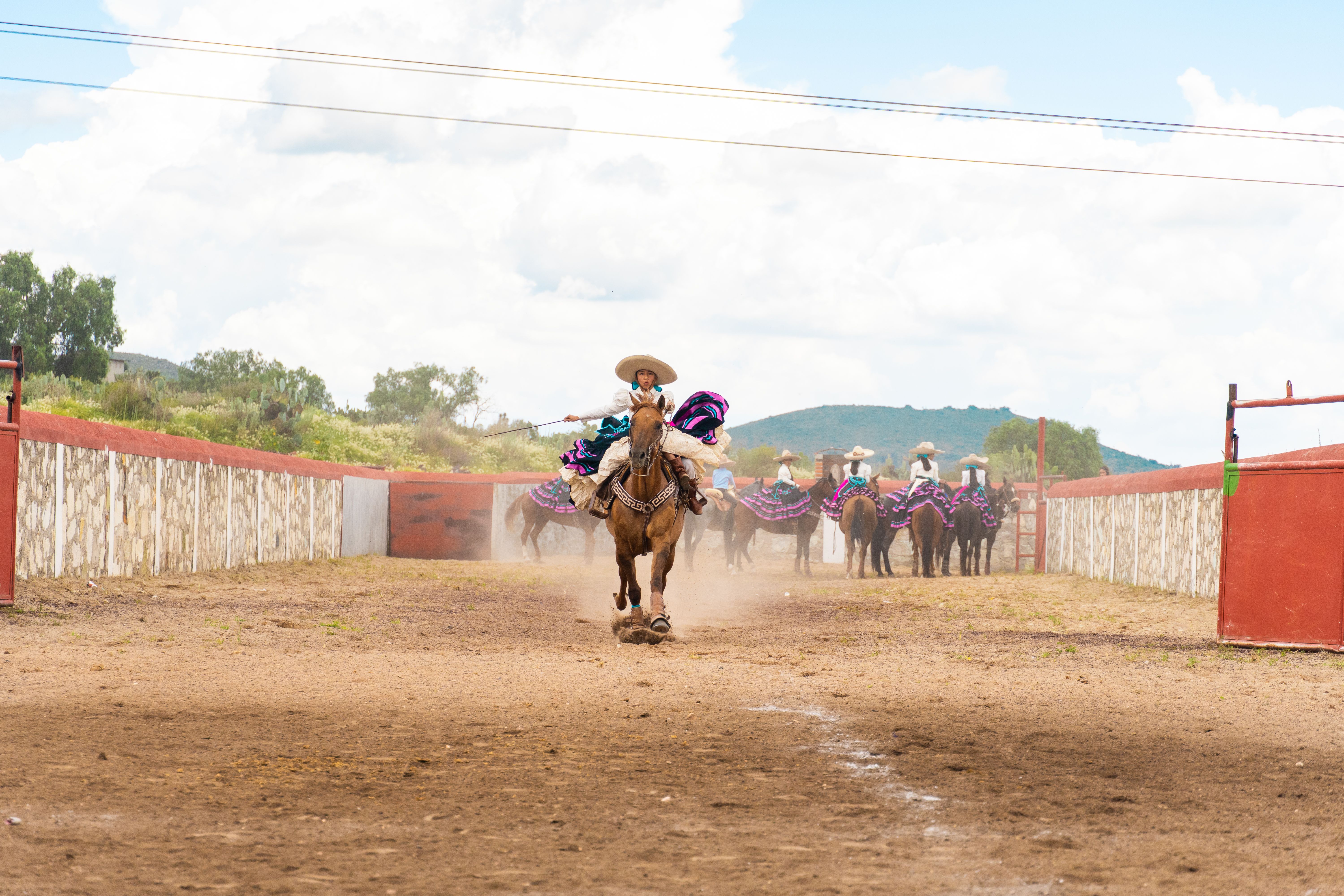 Charro Horse Riding in Mexican Ranch Arena · Free Stock Photo