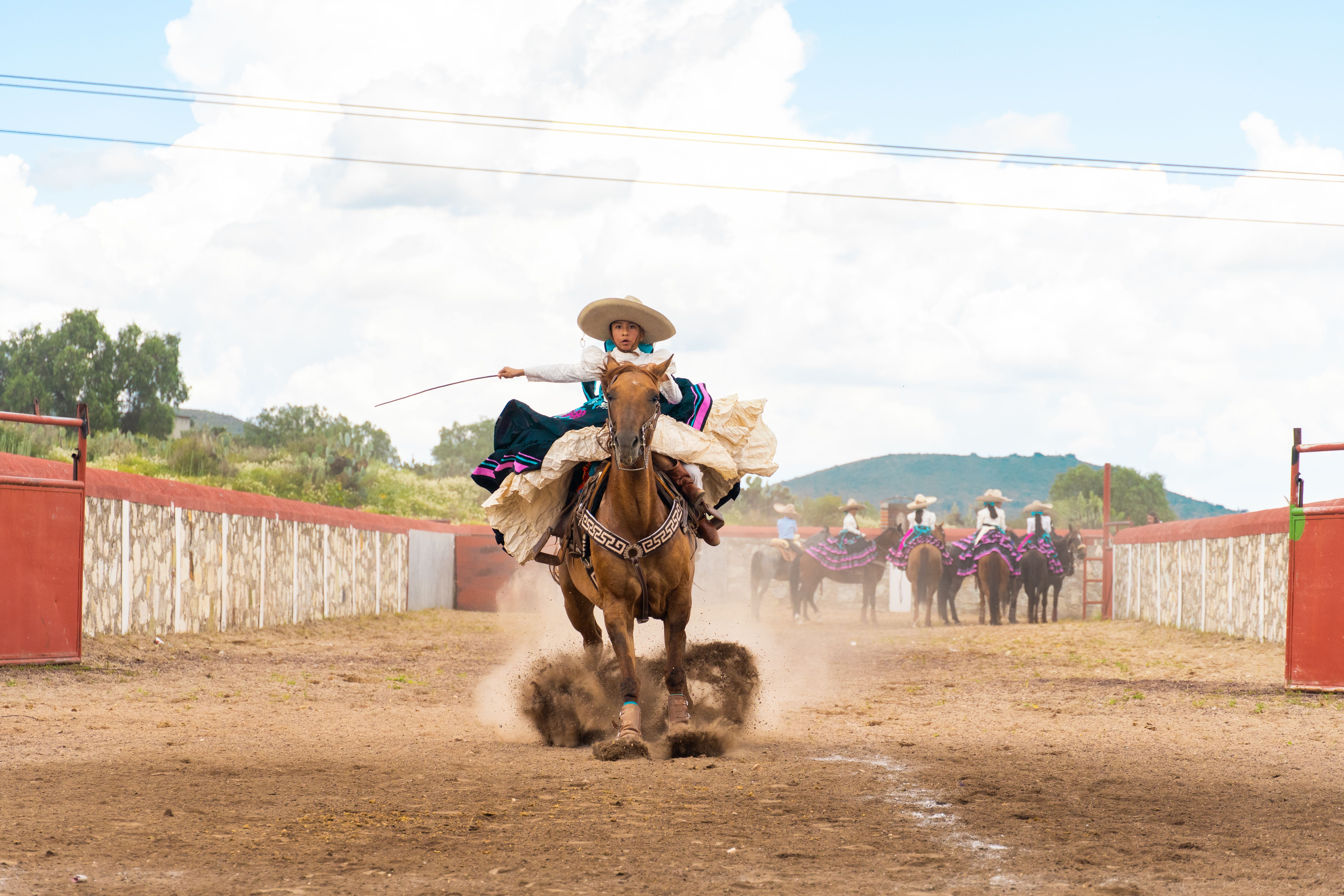 Charro Horse Riding in Mexican Ranch Arena · Free Stock Photo