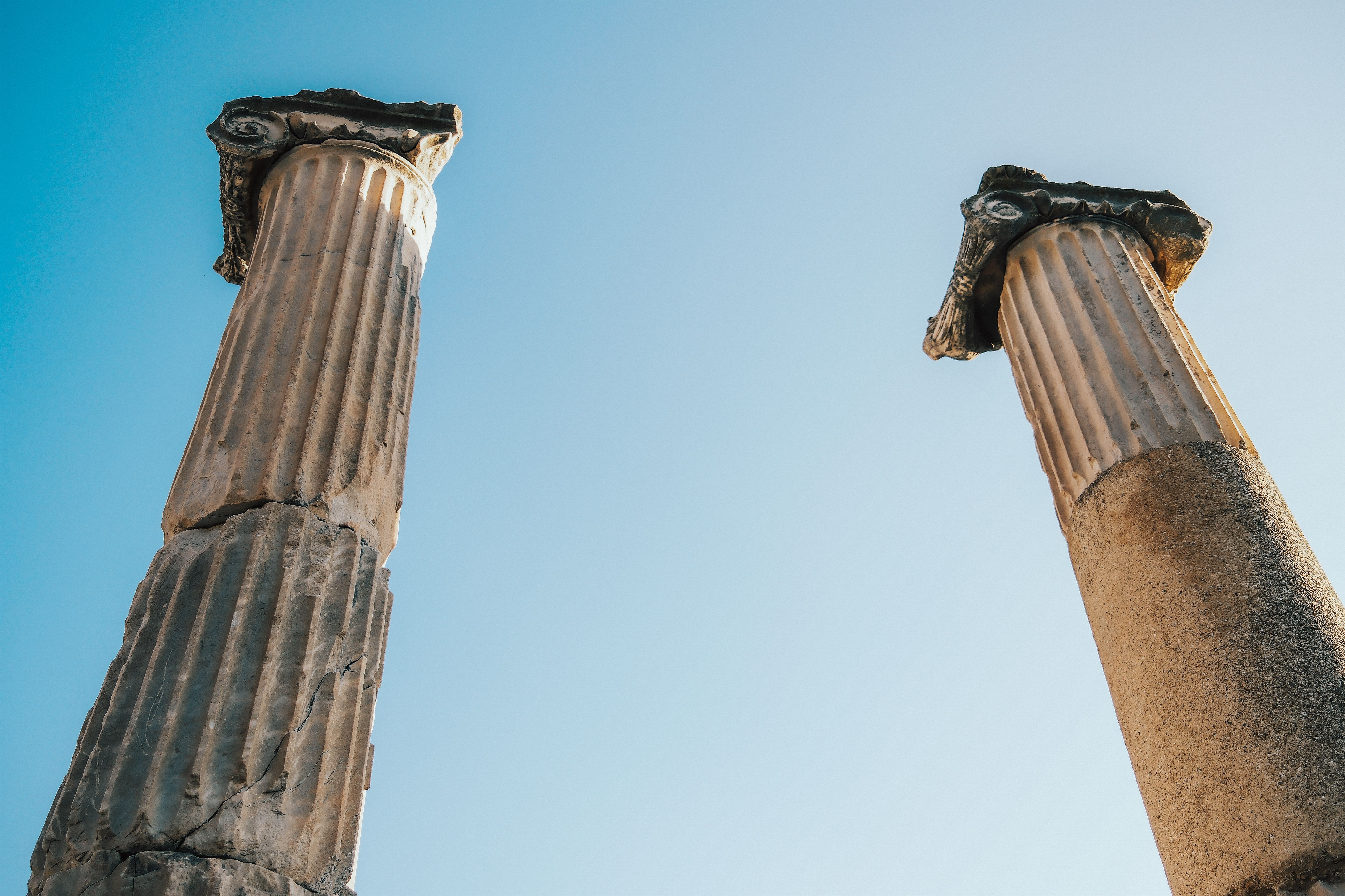 Ancient Greek Ruins Against Clear Blue Sky · Free Stock Photo