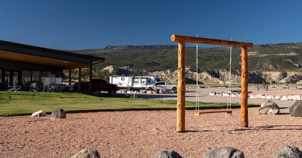 Utah RV park hot springs, Bear Lake Valley Garland Utah, geothermal pools RV resort, northern Utah soaking destination