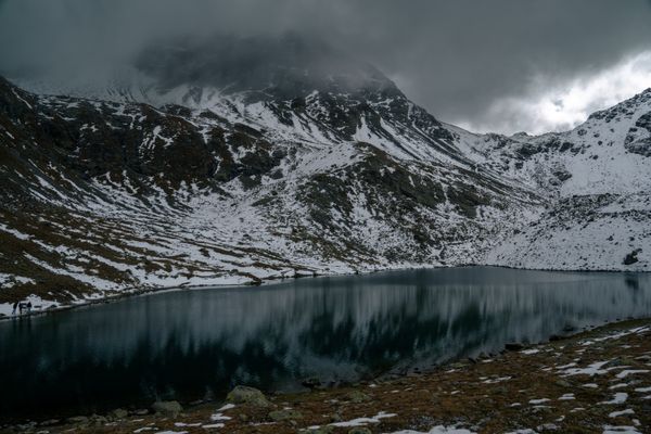 Snowy Mountain Lake Reflection jigsaw puzzle