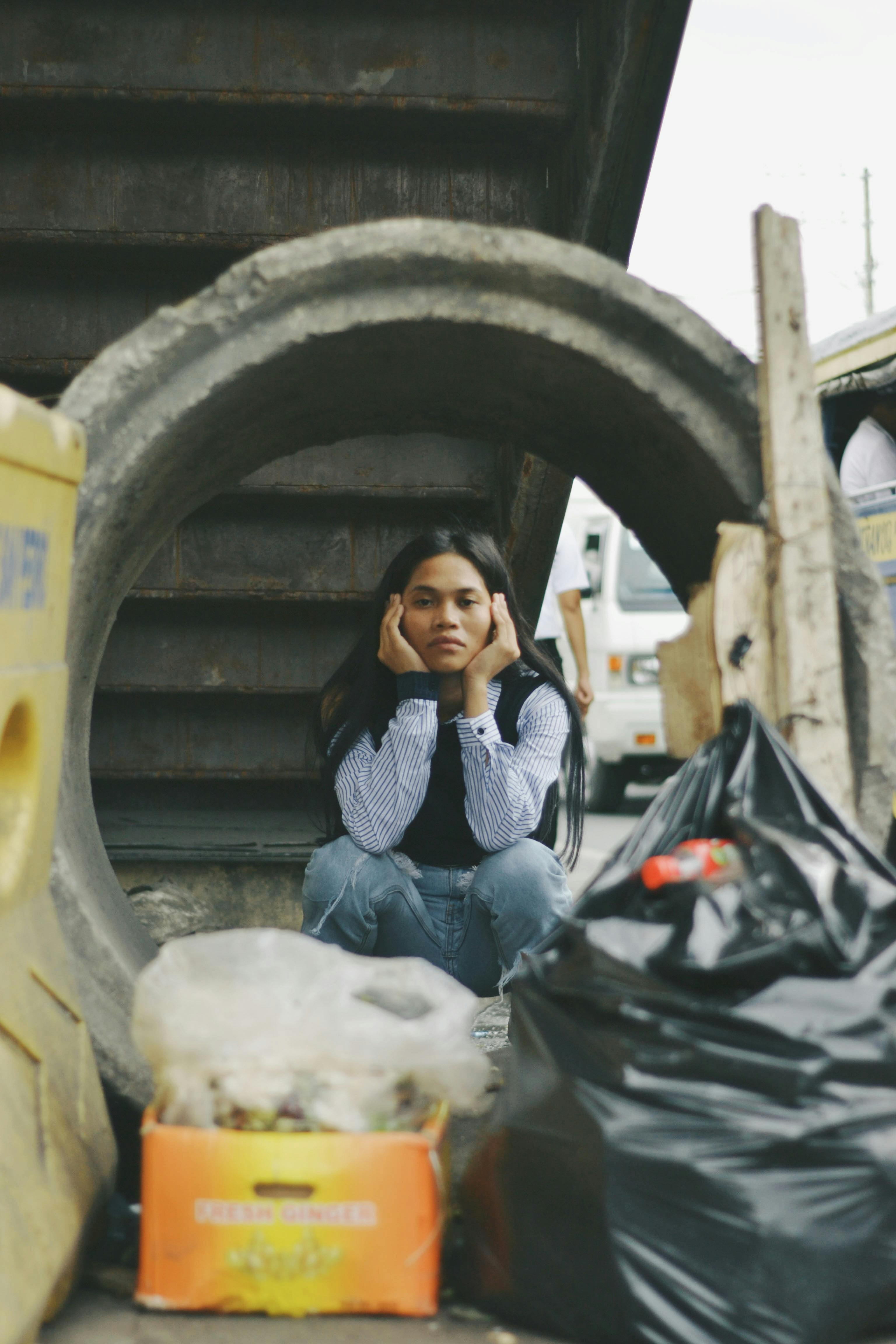 woman sitting beside tunner