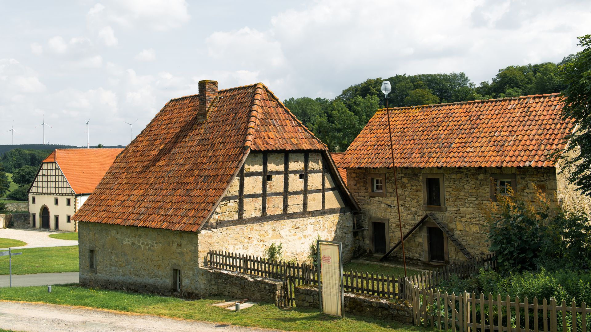 Charming half-timbered houses in Lichtenau, NRW showcasing German heritage architecture.