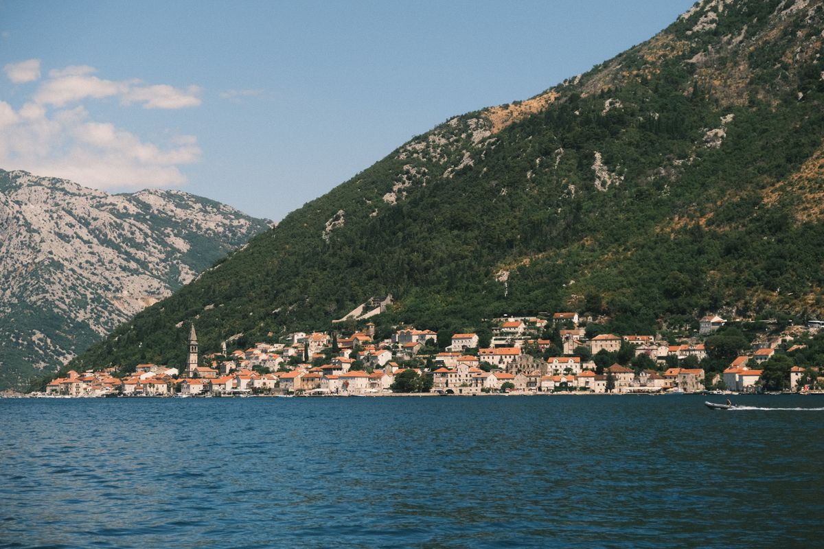 The baroque town of Perast seen across the water