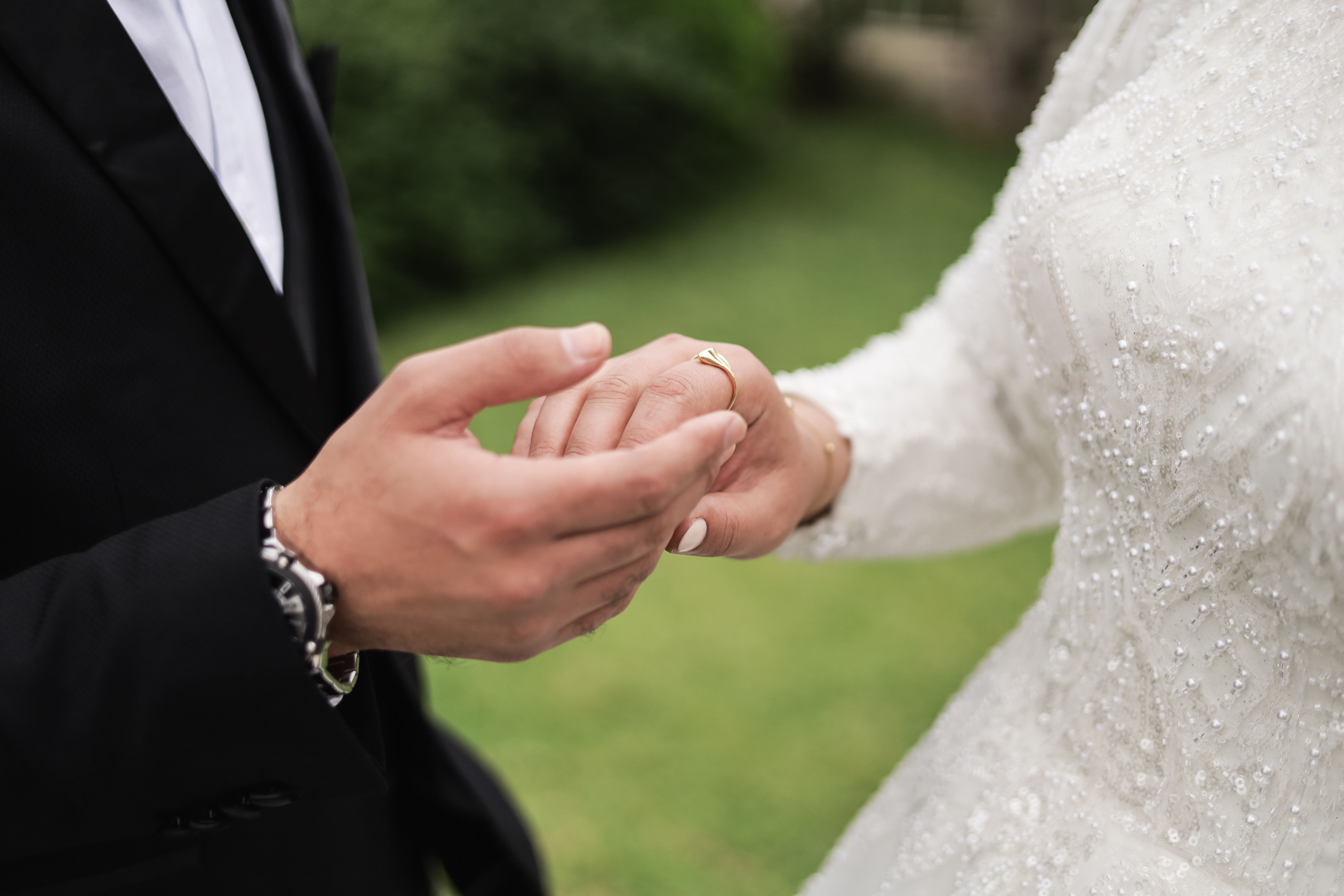 Couple celebrating their wedding day