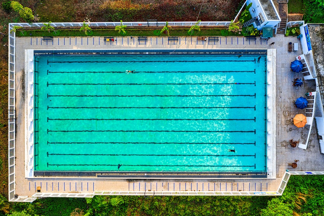 Free Bird's Eye View Of Swimming Pool  Stock Photo