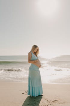 Free stock photo of beach, pregnancy, pregnancy glow
