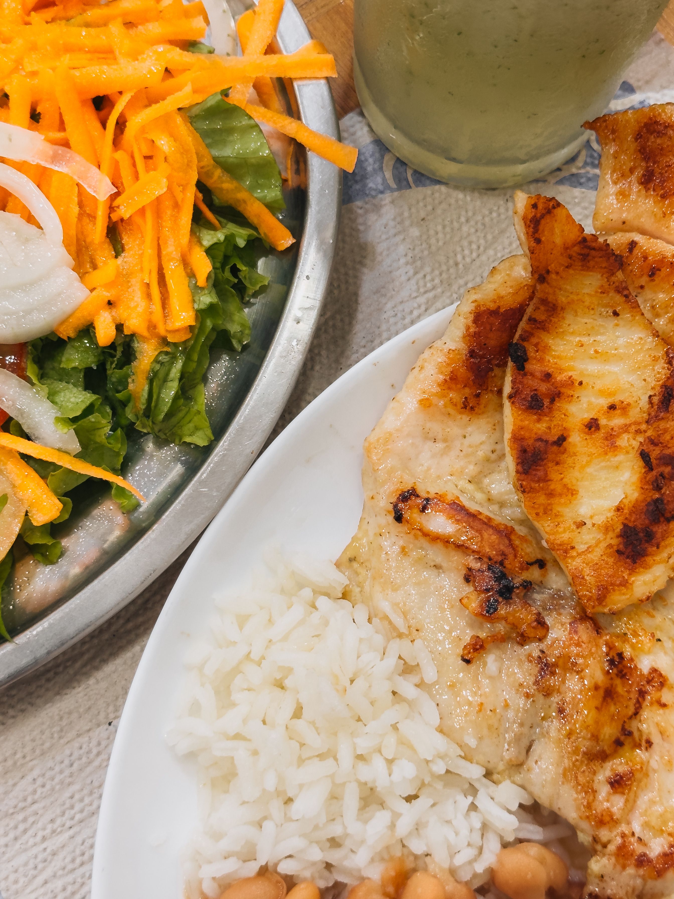 balanced diet plate chicken salad rice