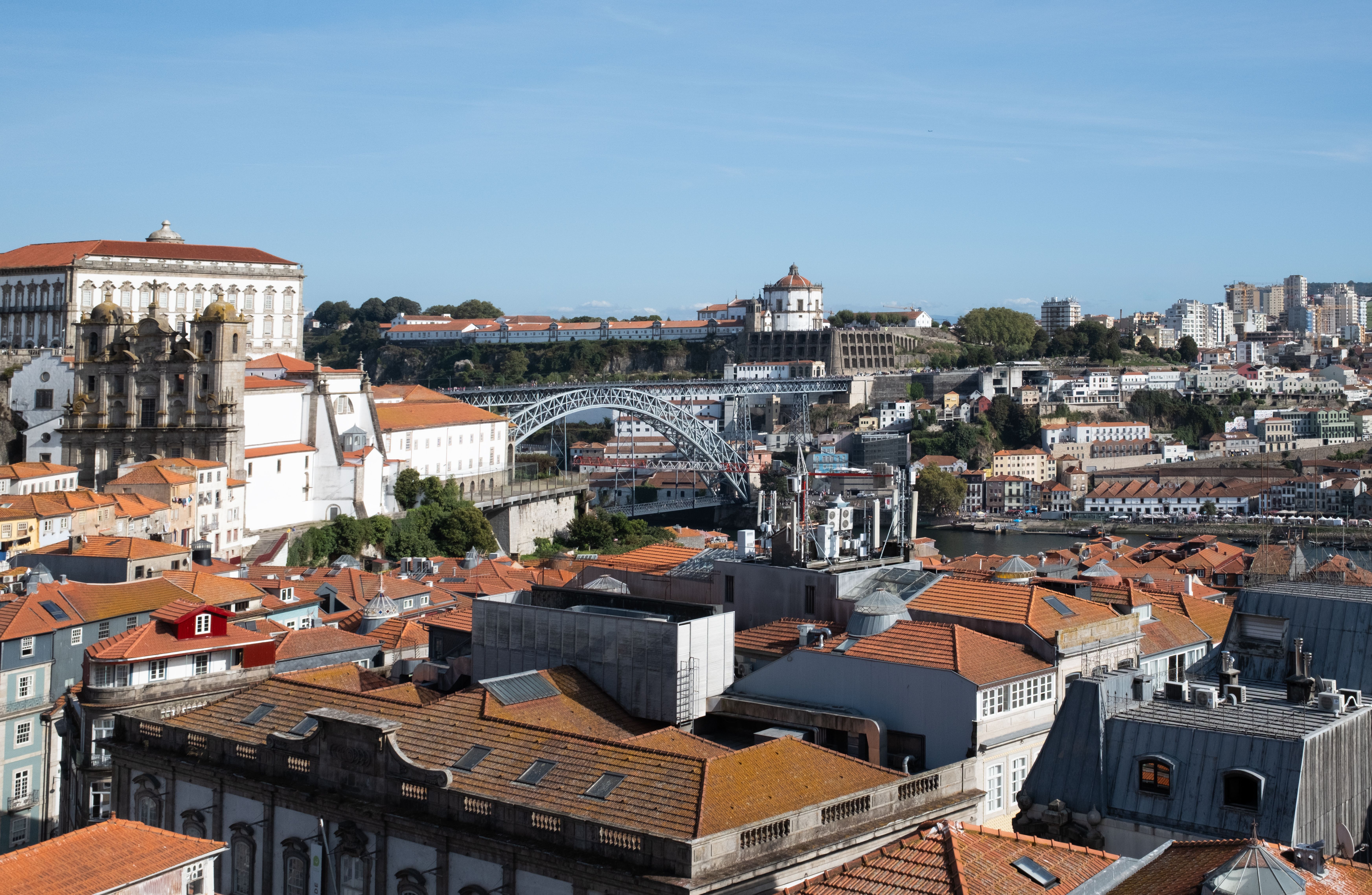 Aerial View of Porto with Dom Luís I Bridge · Free Stock Photo