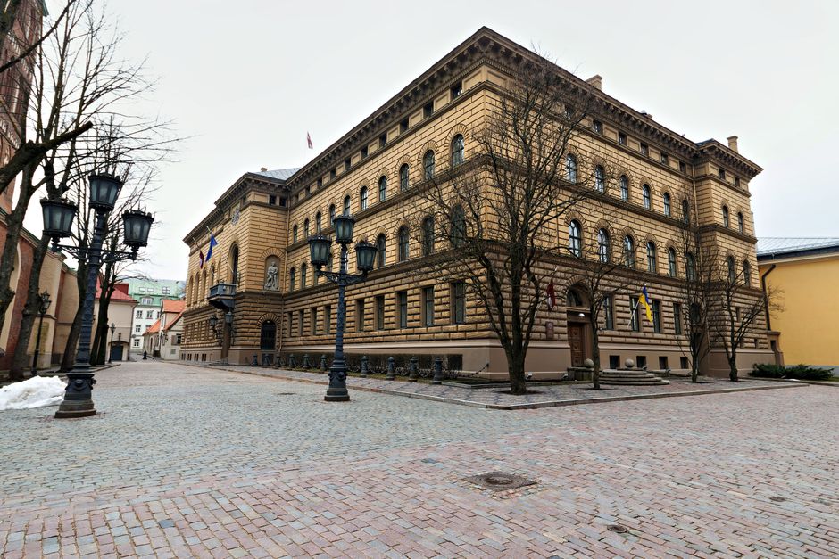 Comfortable walking shoes on cobblestone streets in Riga Old Town, Latvia