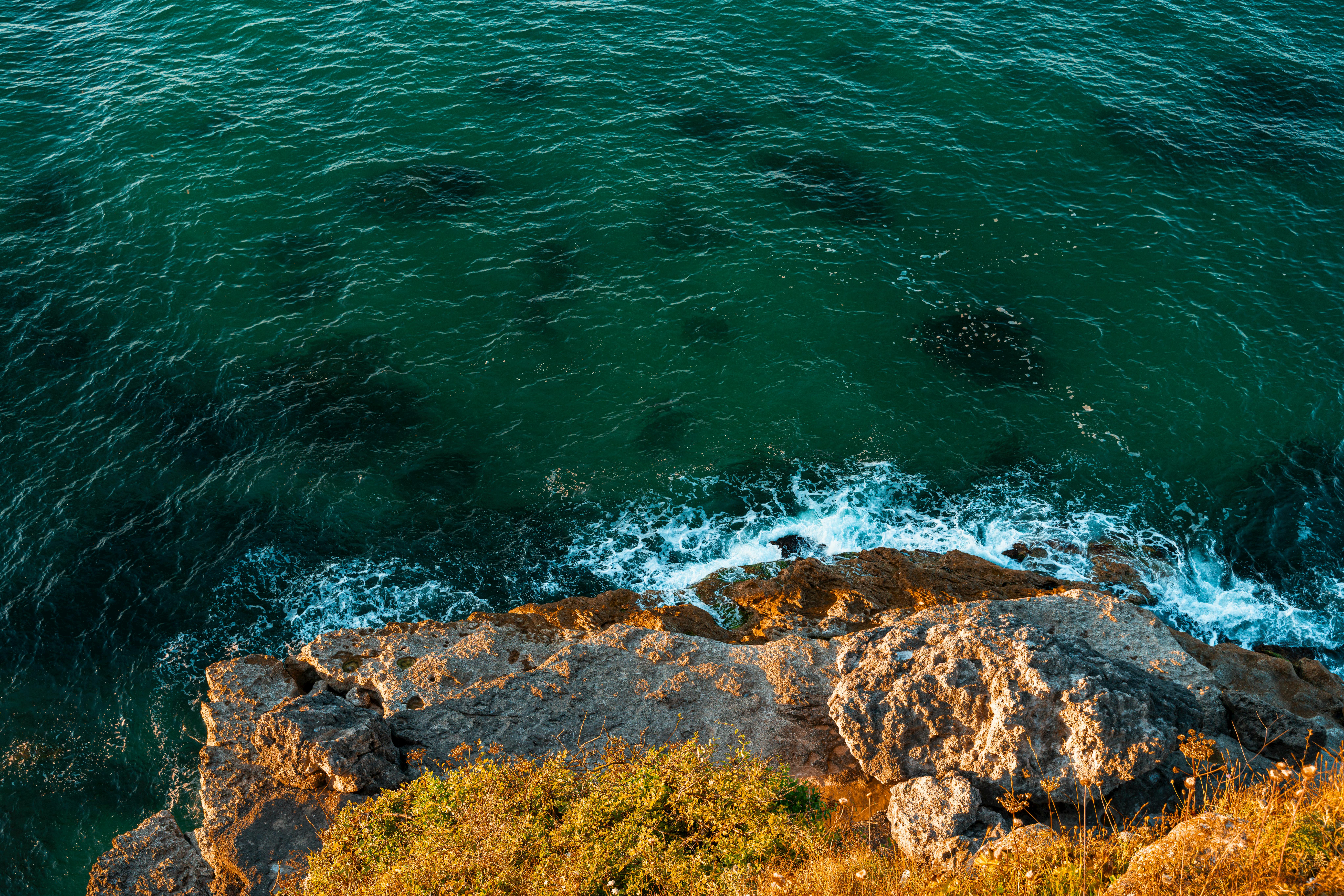 Dramatic coastal cliffs meeting the ocean