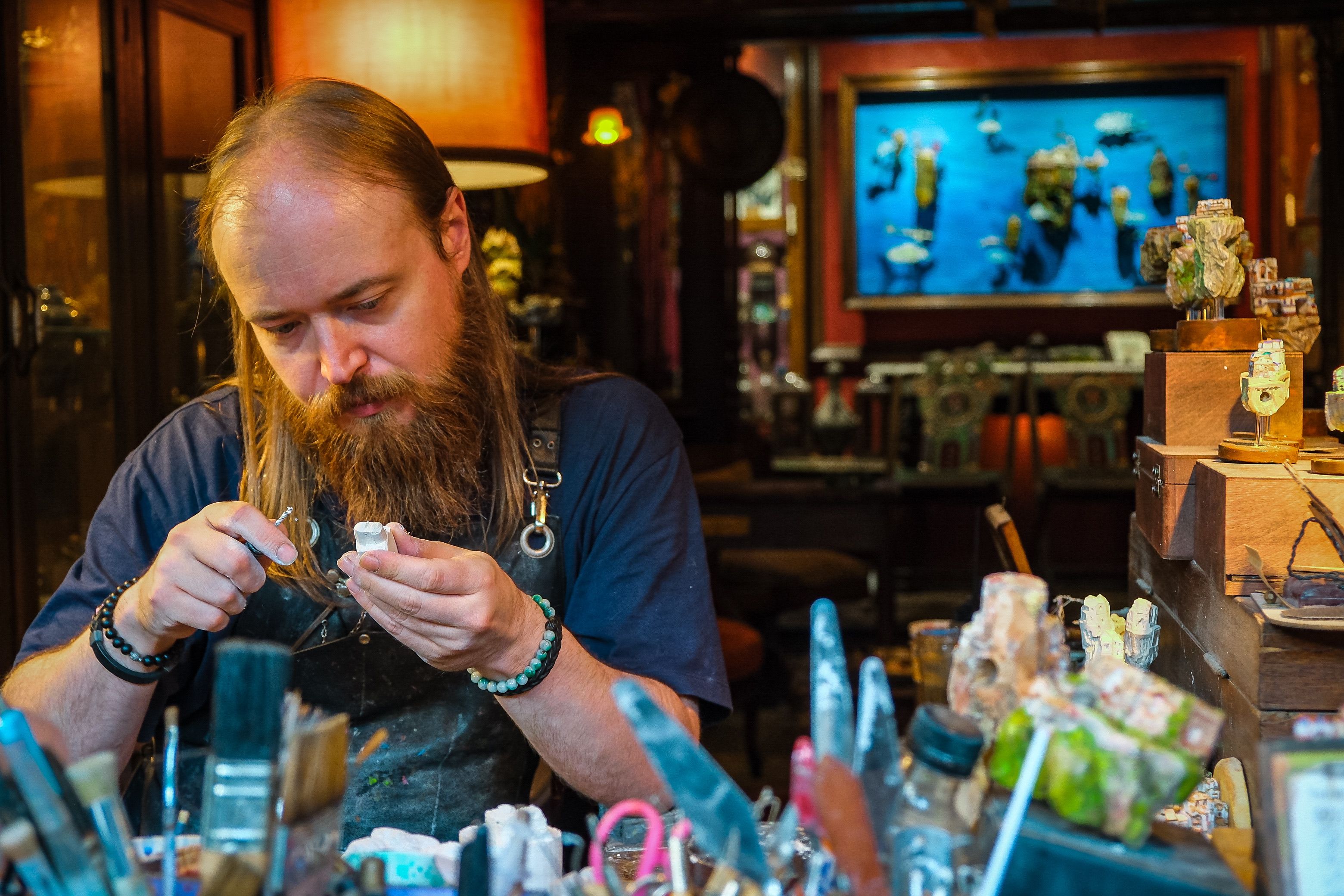 Artisan Crafting Miniatures in Istanbul Workshop · Free Stock Photo