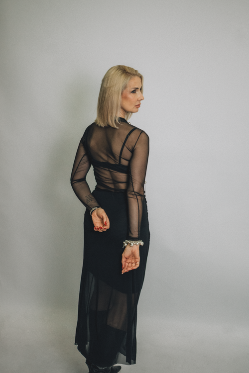 Elegant Woman in Black Sheer Dress Free Stock Photo Elegant Woman in Black Sheer Dress Free Stock Photo