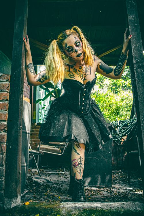 Goth Outside Gothic Woman Posing Outdoors in Dramatic Setting · Free Stock Photo