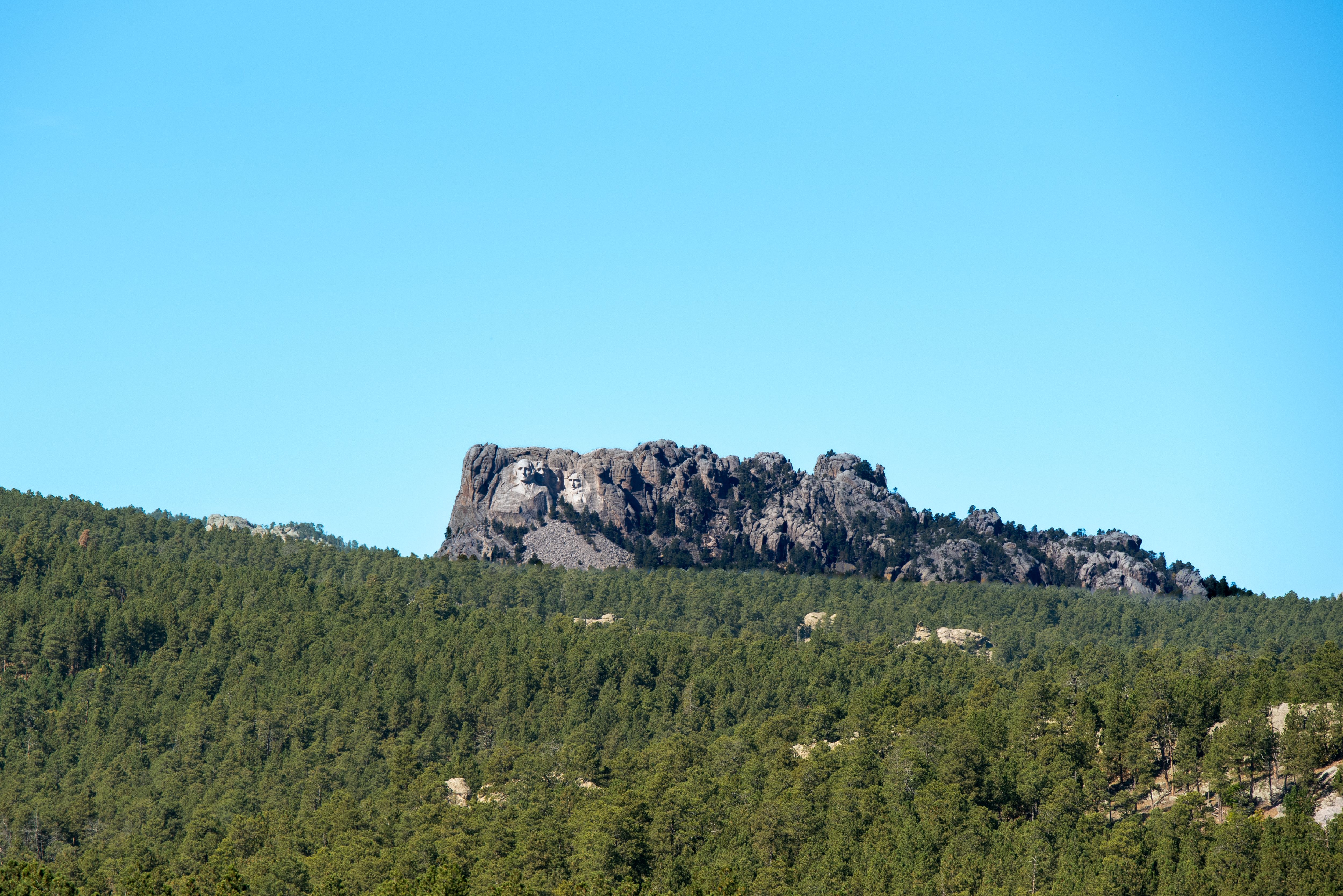 The stone lookout tower atop Black Elk Peak