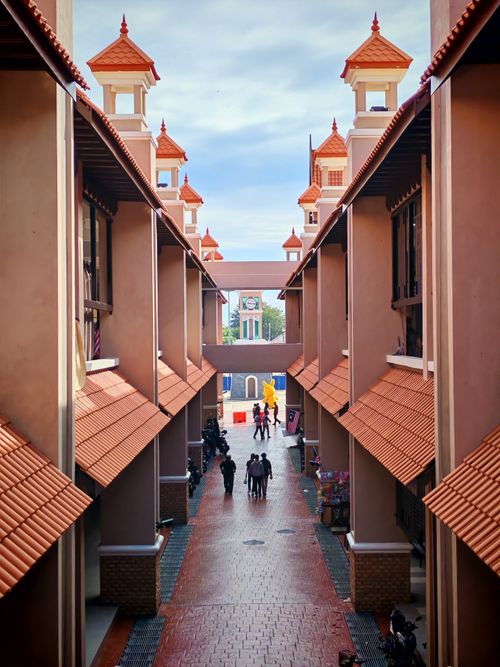 Free A picturesque view of a traditional Asian architectural street in Kuala Terengganu, Malaysia. Stock Photo