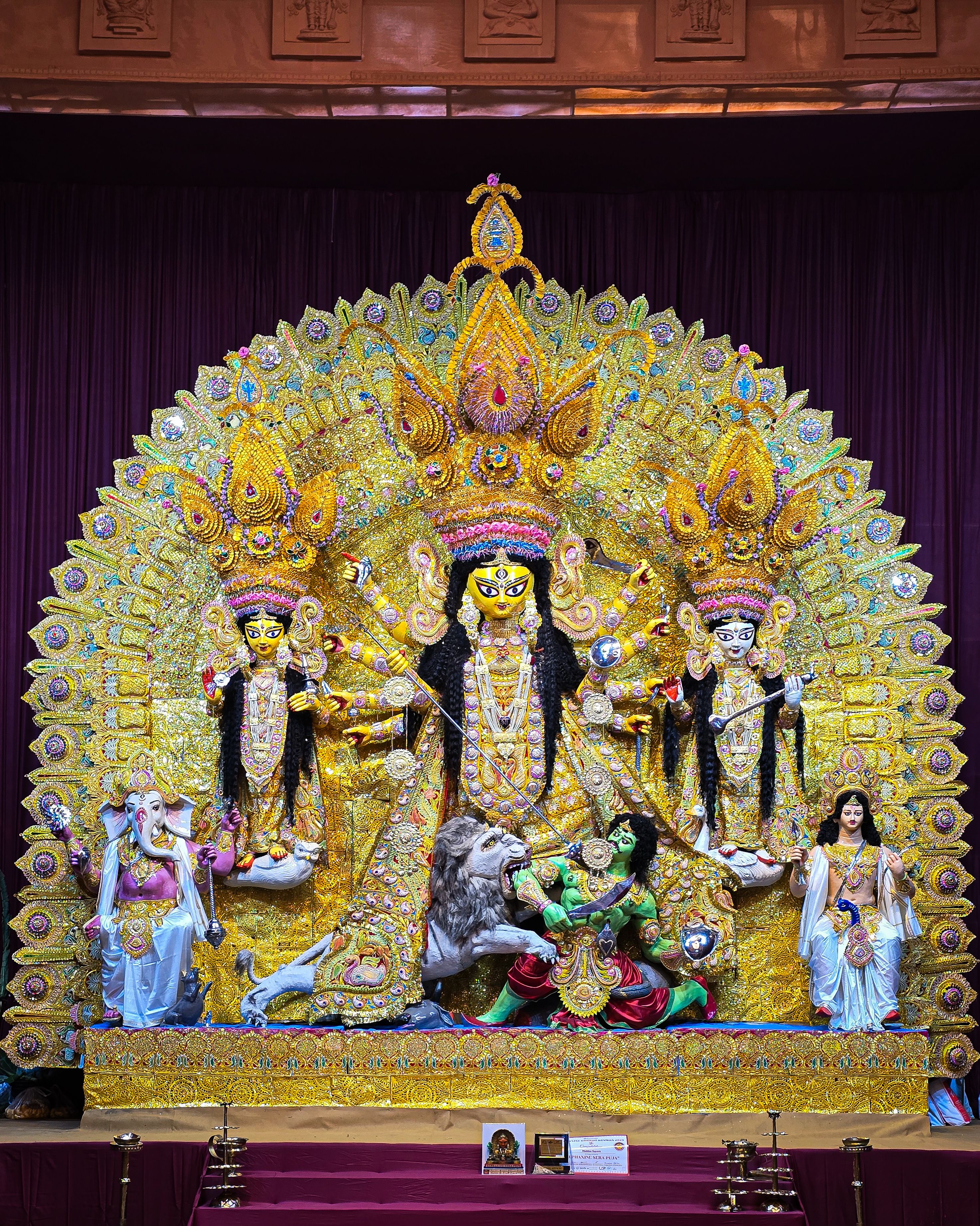 Traditional Durga Puja Statues in Shrine · Free Stock Photo