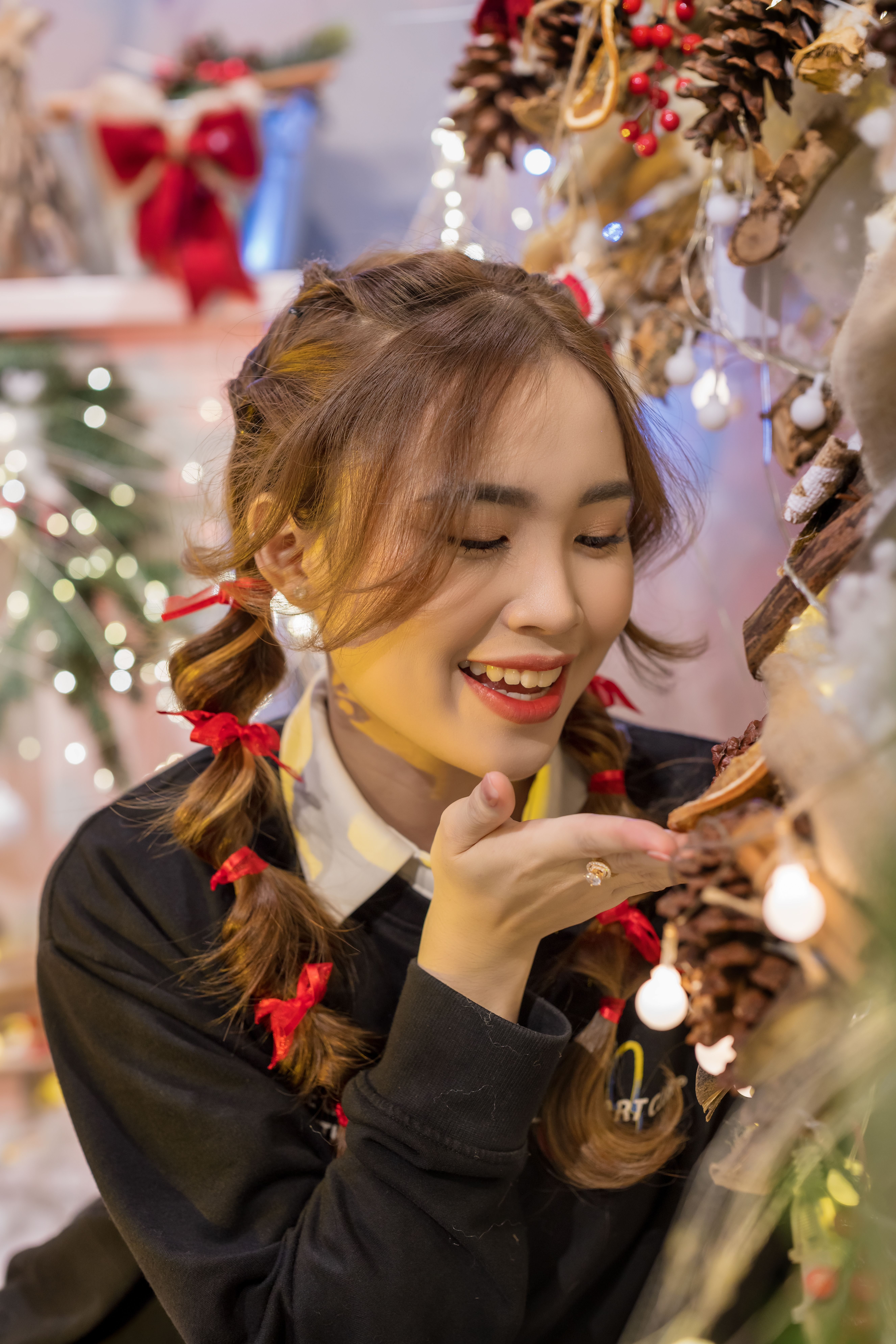 Joyful Christmas Season Celebration Portrait