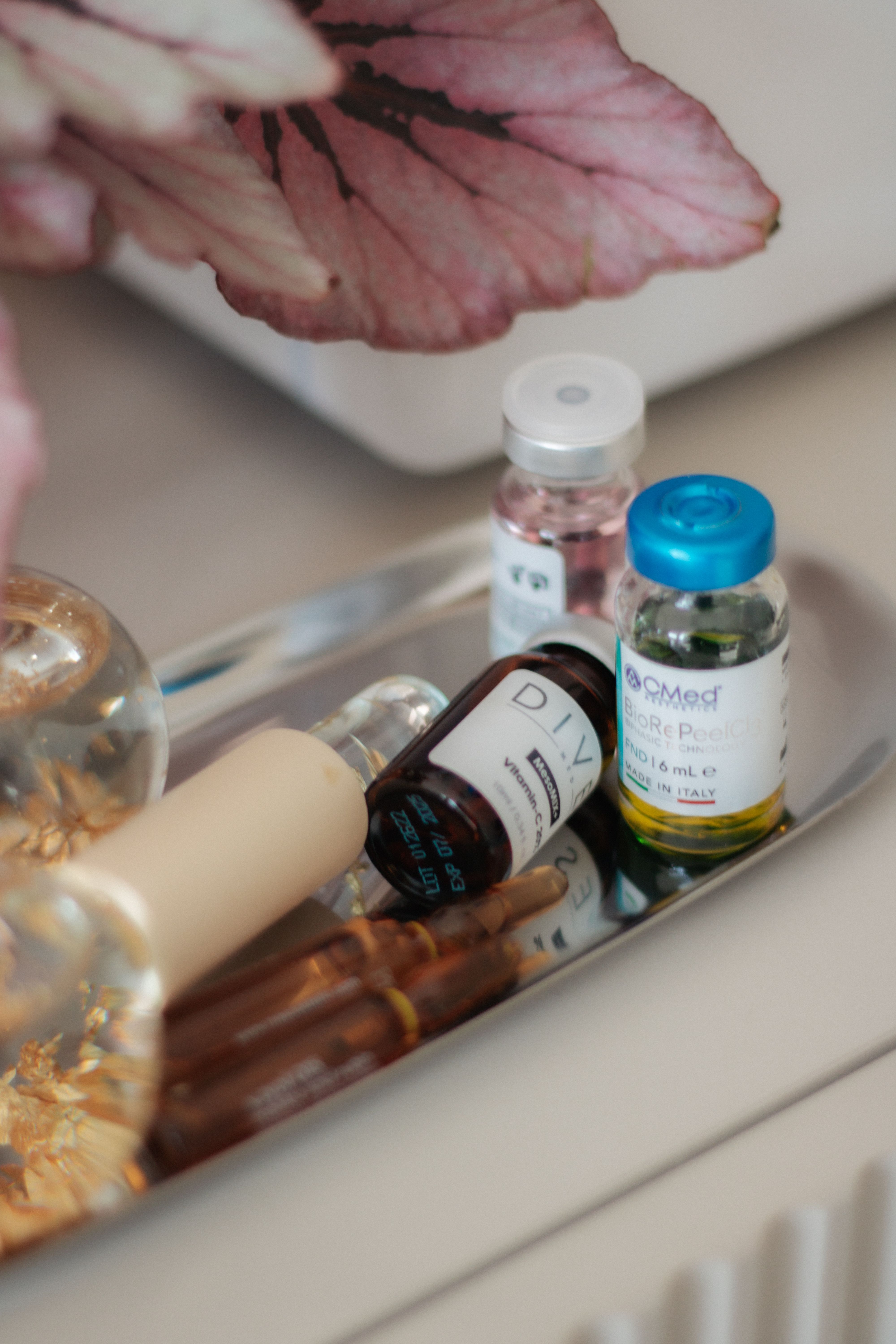 Skincare Products on Vanity Tray for Beauty Routine · Free Stock Photo