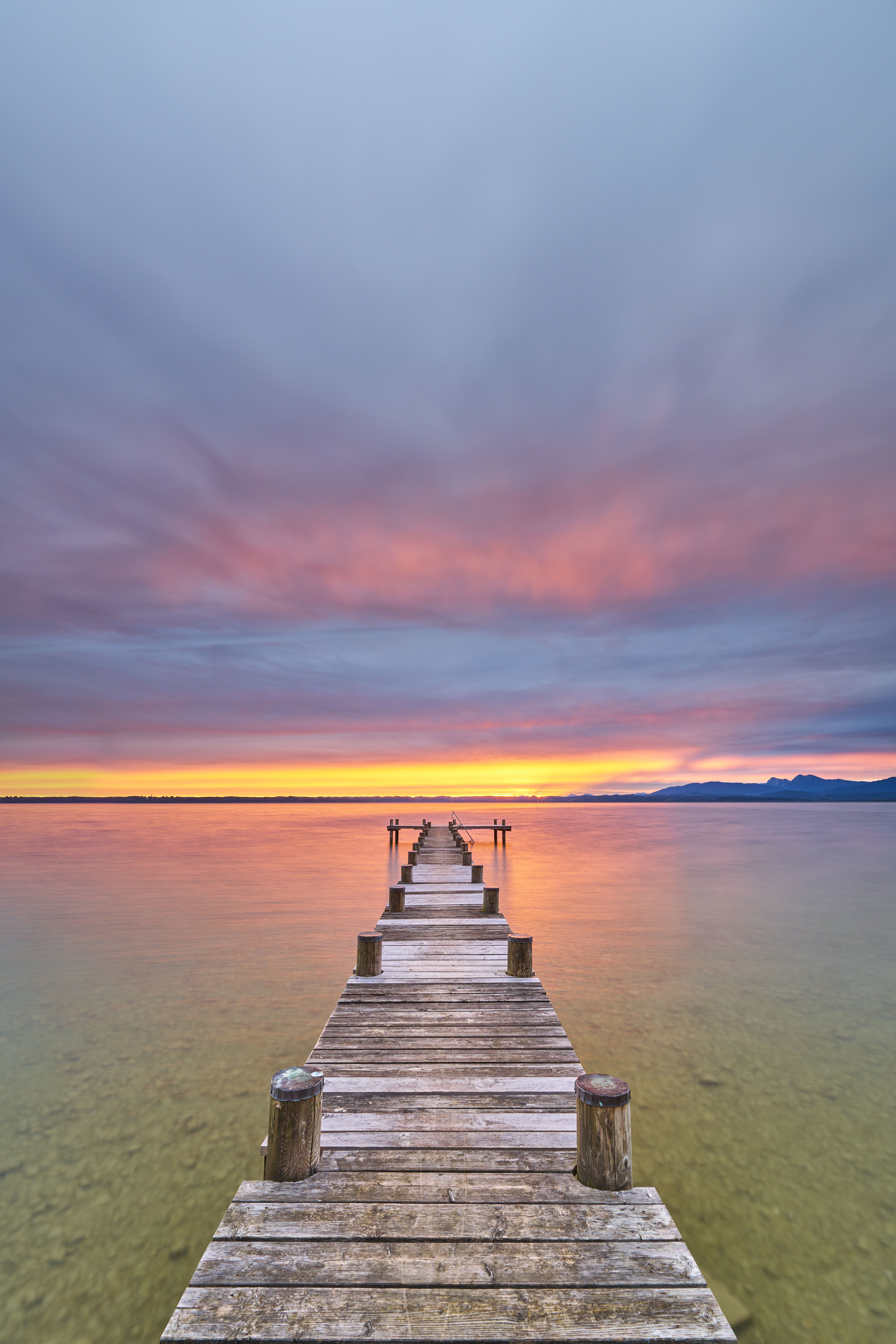 Stunning Sunset Over Bavarian Lake Pier · Free Stock Photo