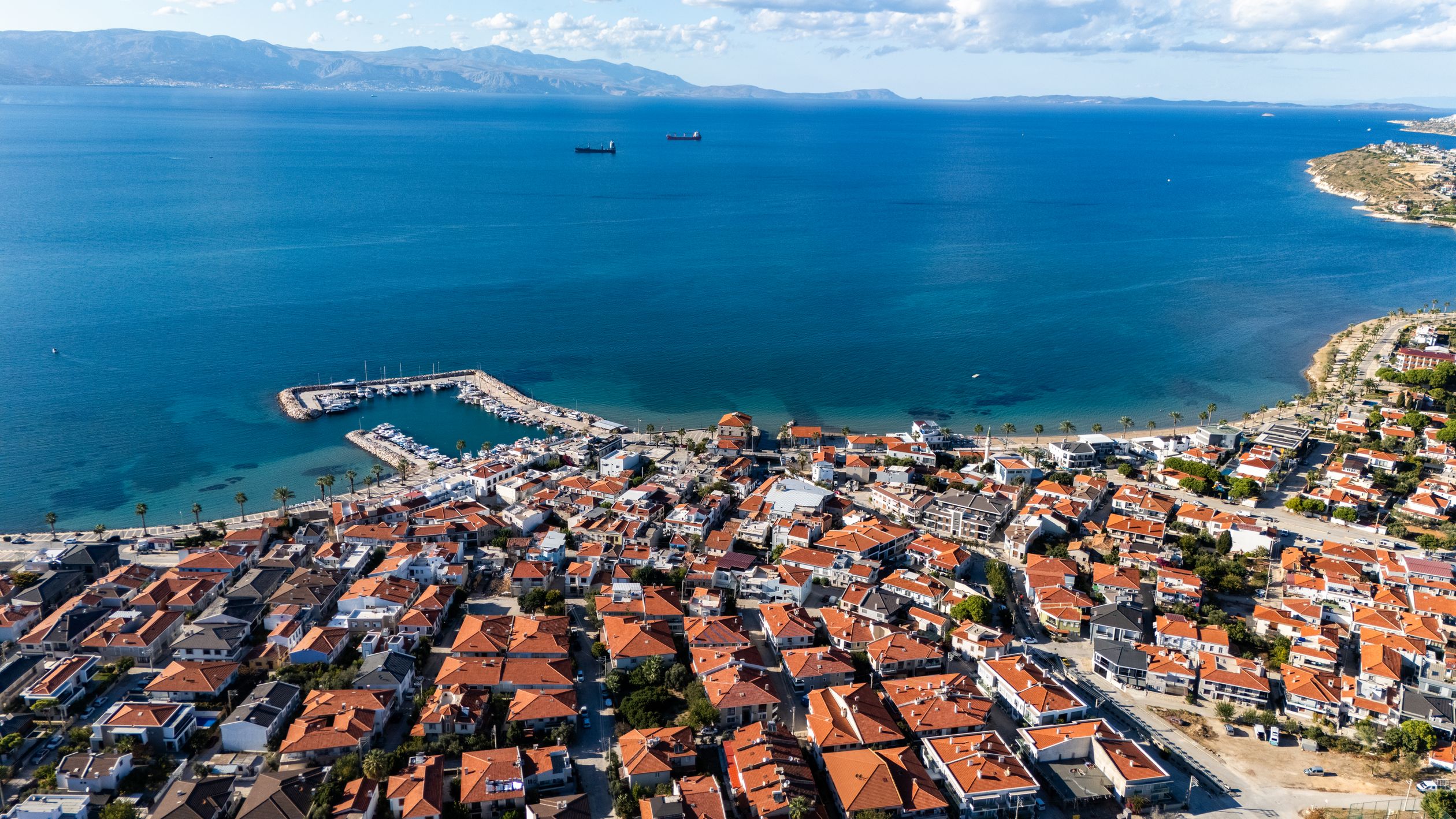 Scenic Aerial View of a Coastal Mediterranean Town · Free Stock Photo