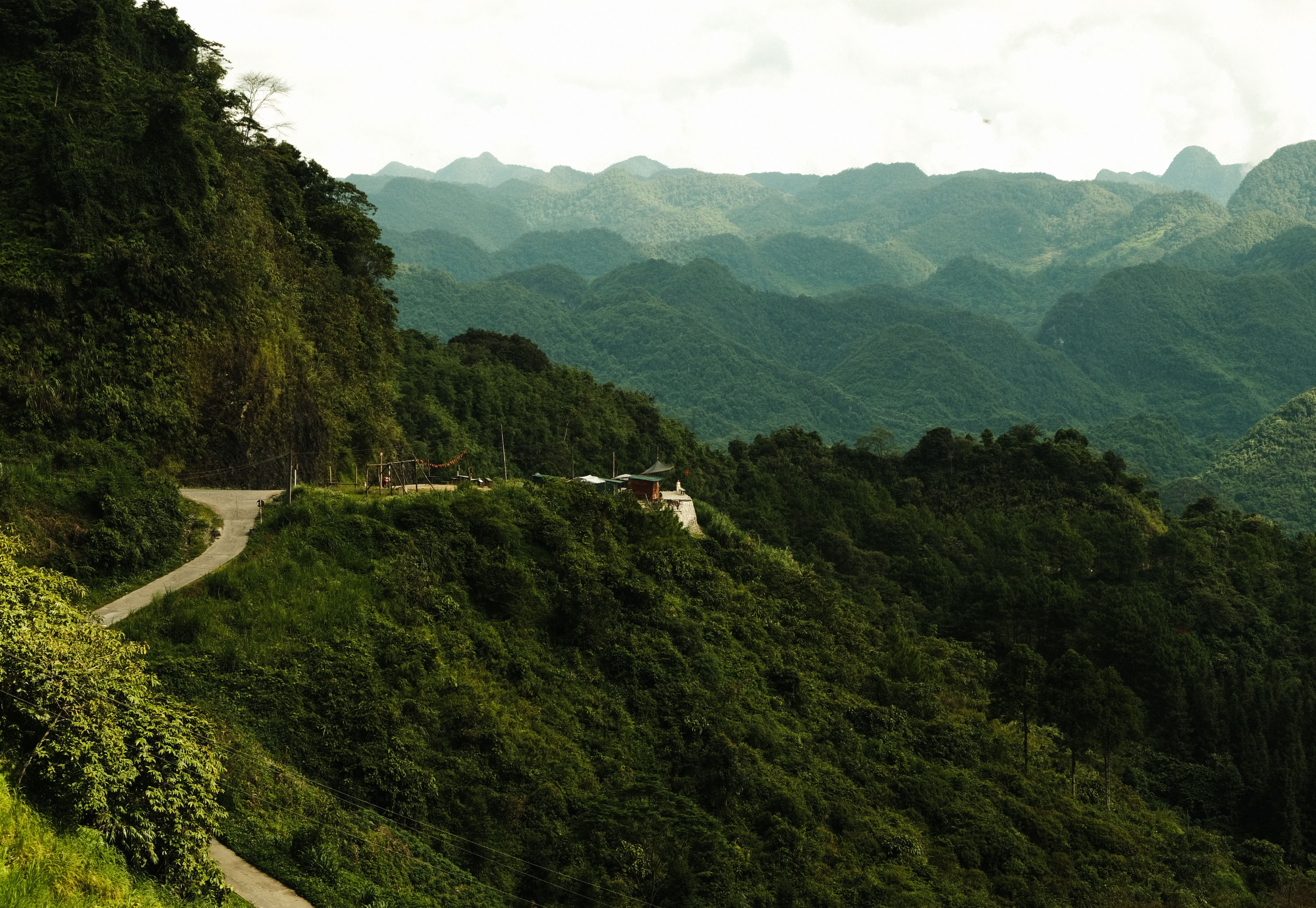 Scenic Winding Road Amidst Lush Mountain Range · Free Stock Photo