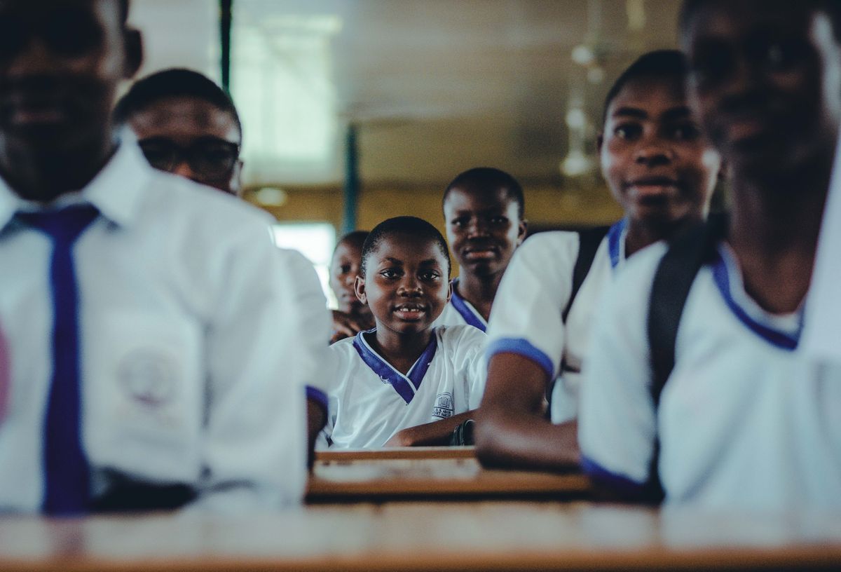 Schoolchildren participating in classroom learning in Nigeria