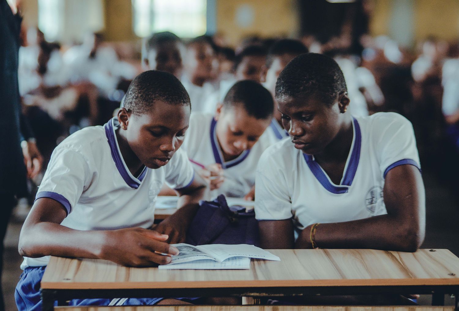 Students focused on their classroom studies
