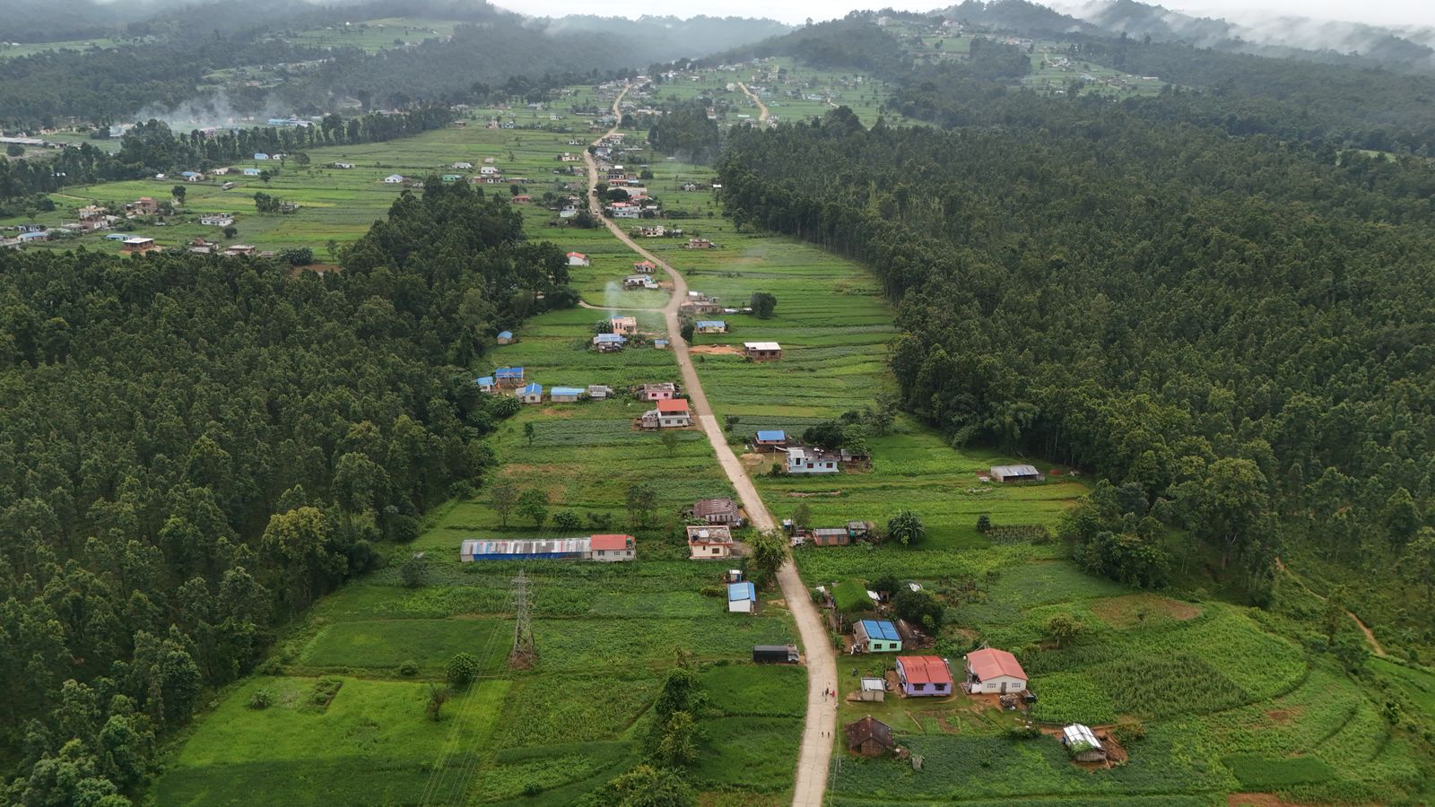 Scenic forest and village landscape, Burundi