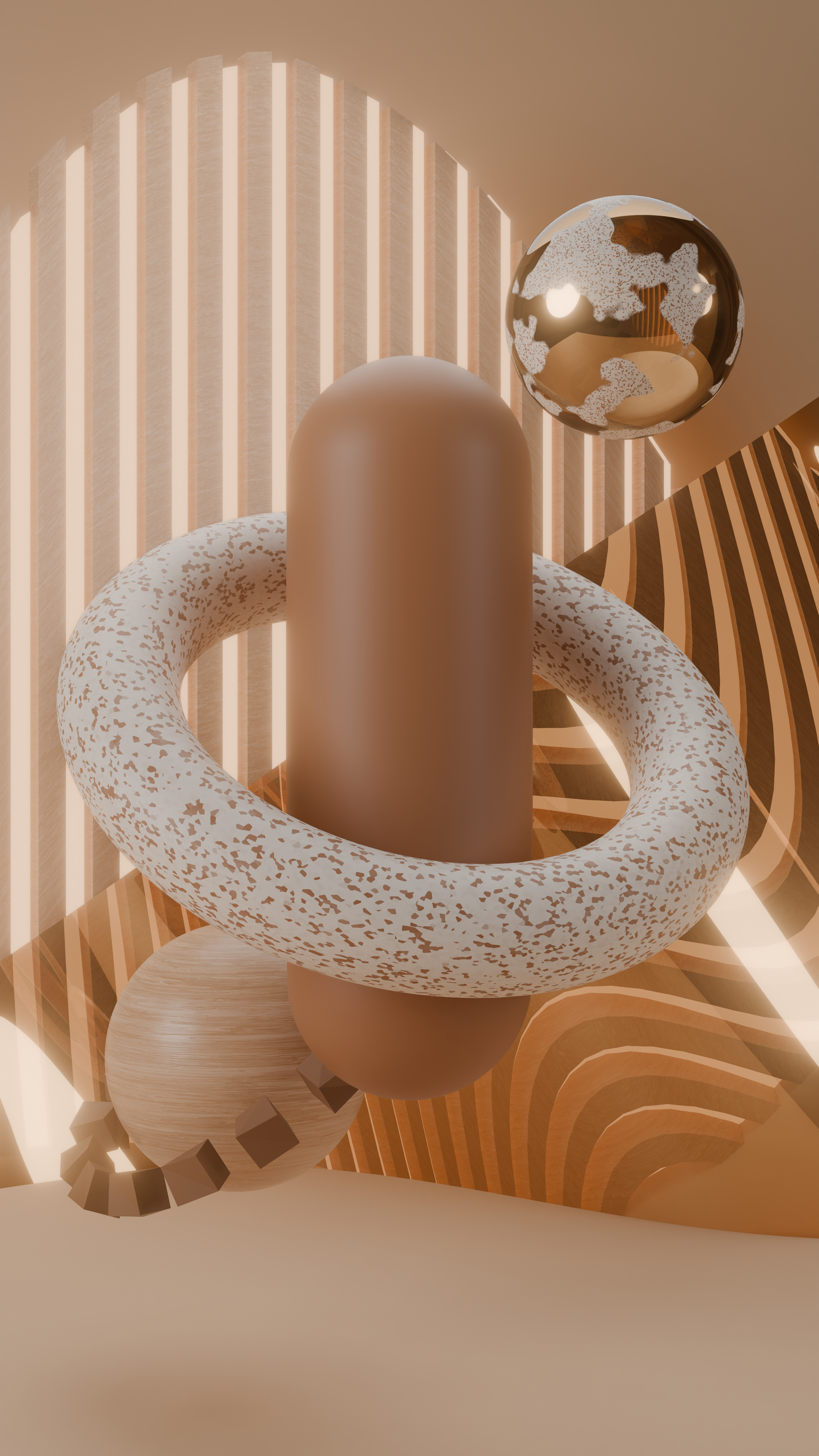 Abstract Geometric Shapes with Earth Tones · Free Stock Photo