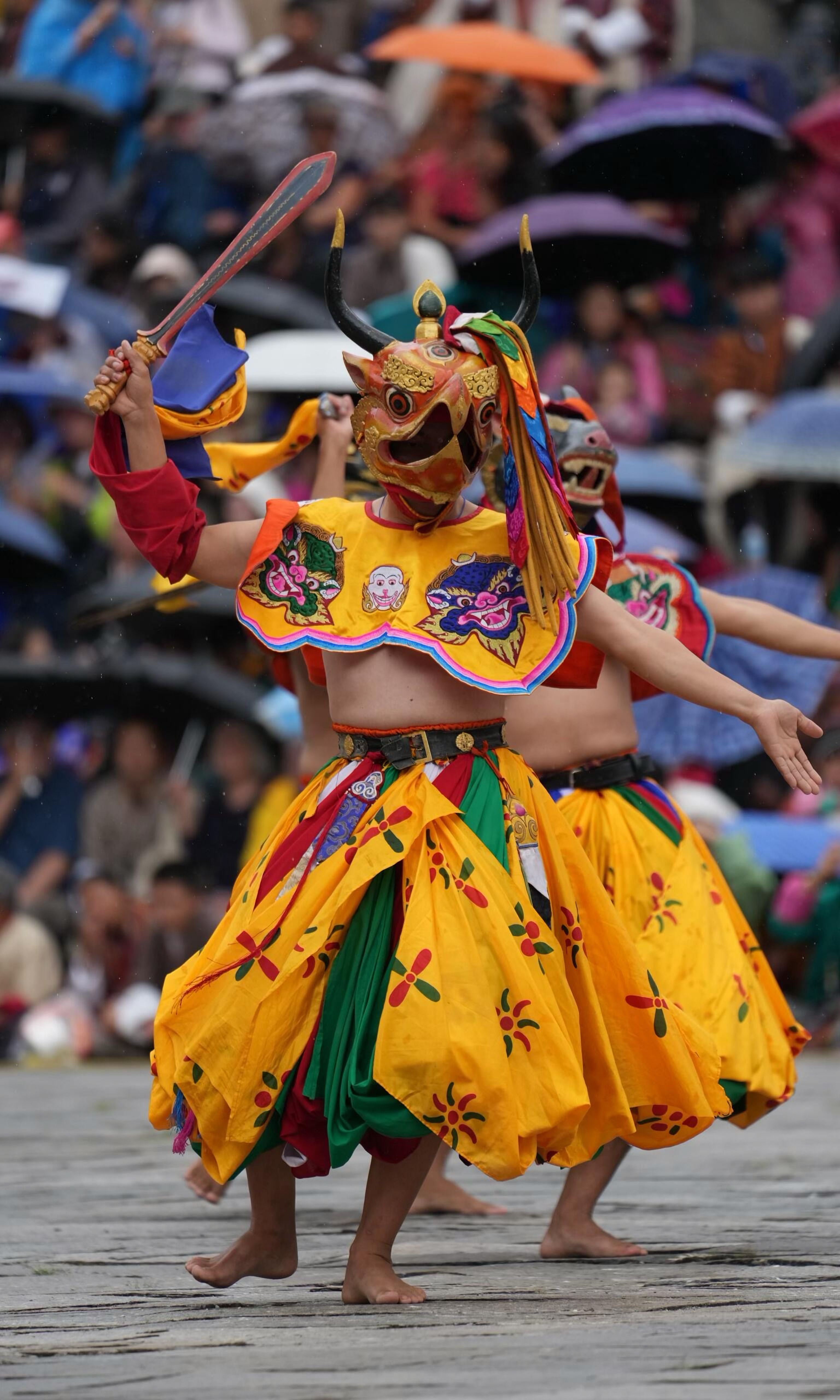 Traditional Bhutanese Masked Dance Performance · Free Stock Photo