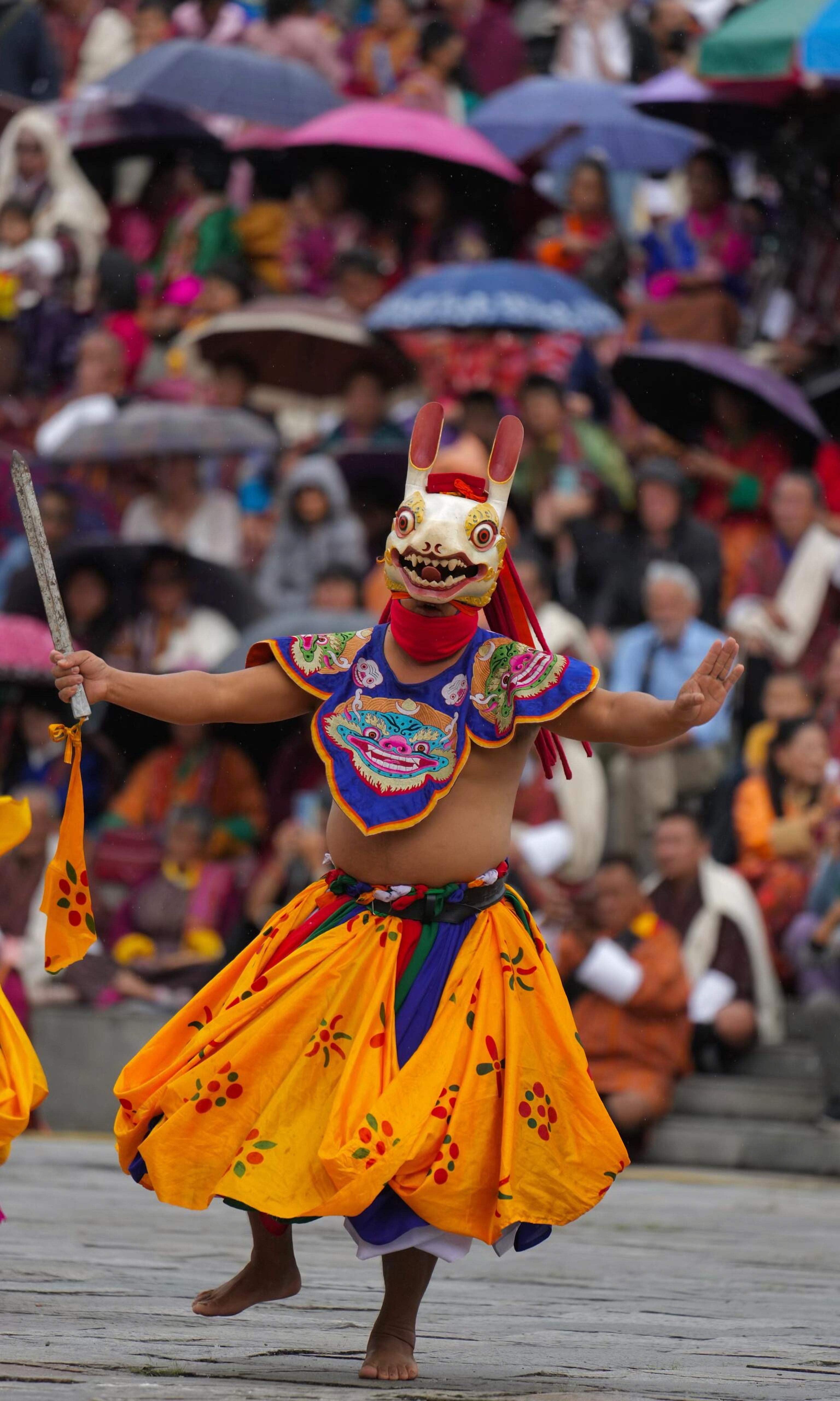 Traditional Bhutanese Masked Dance Performance · Free Stock Photo
