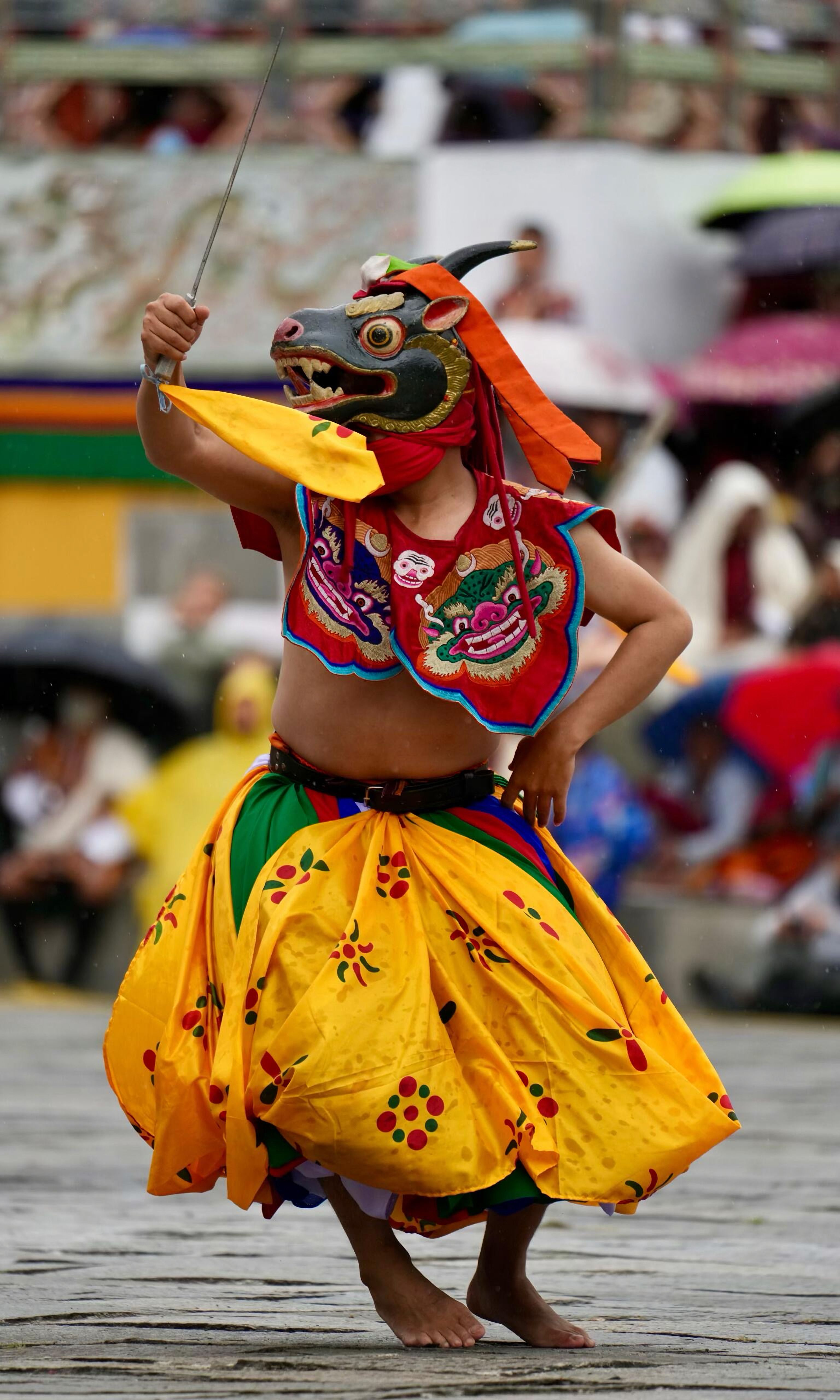 Traditional Bhutanese Masked Dance Performance · Free Stock Photo