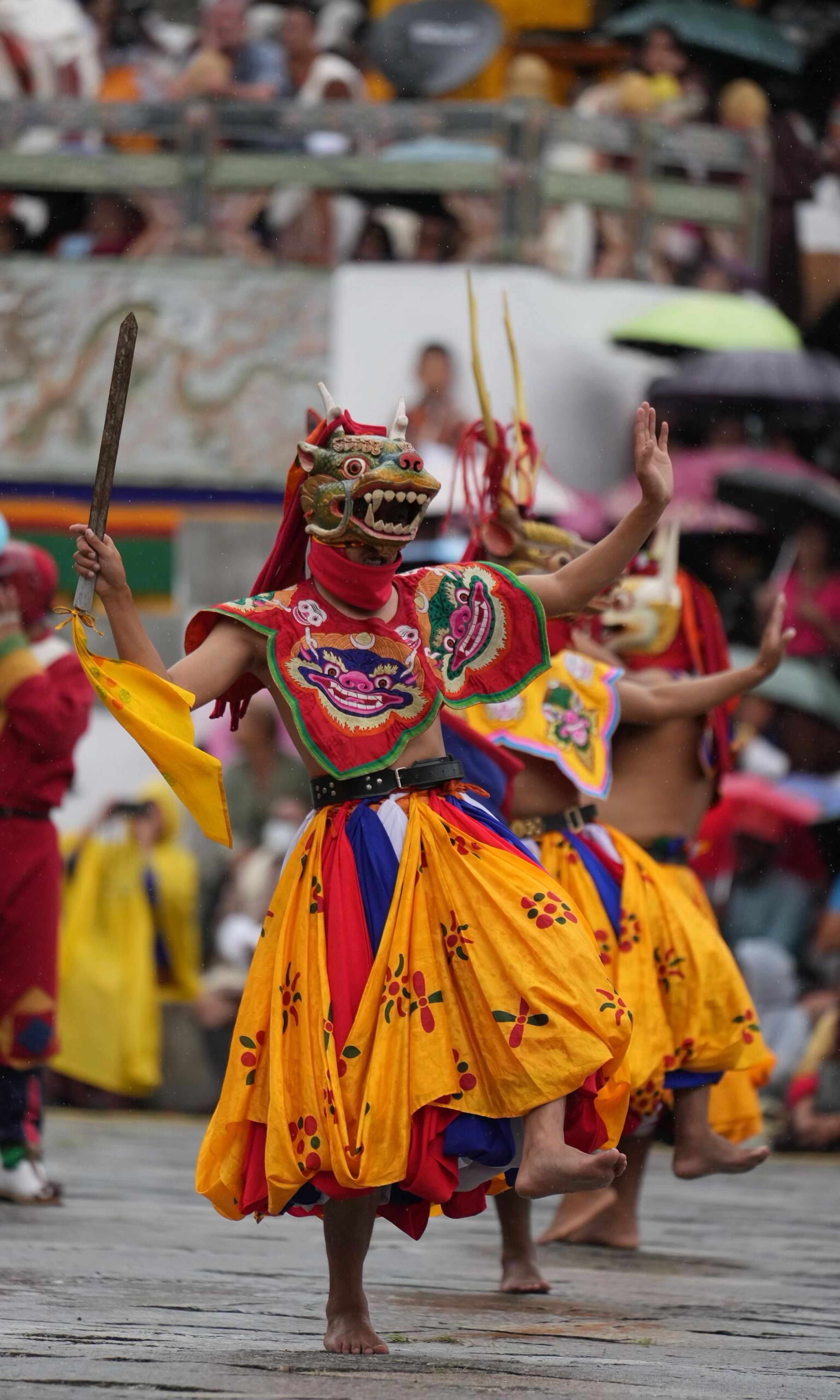 Traditional Bhutanese Dance Performance in Vibrant Costume · Free Stock ...