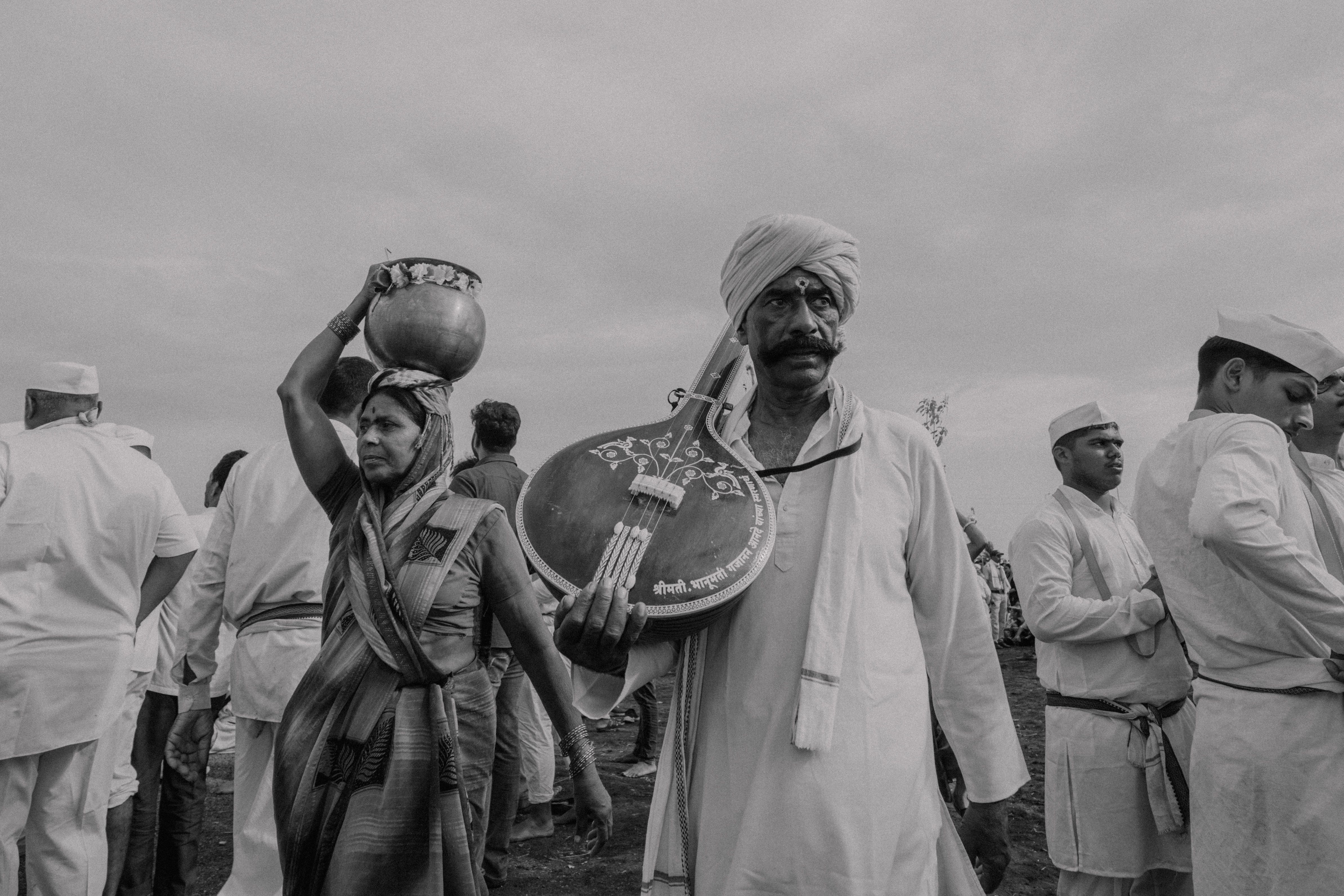 A traditional gathering in Pandharpur, Maharashtra showcasing vibrant regional culture.