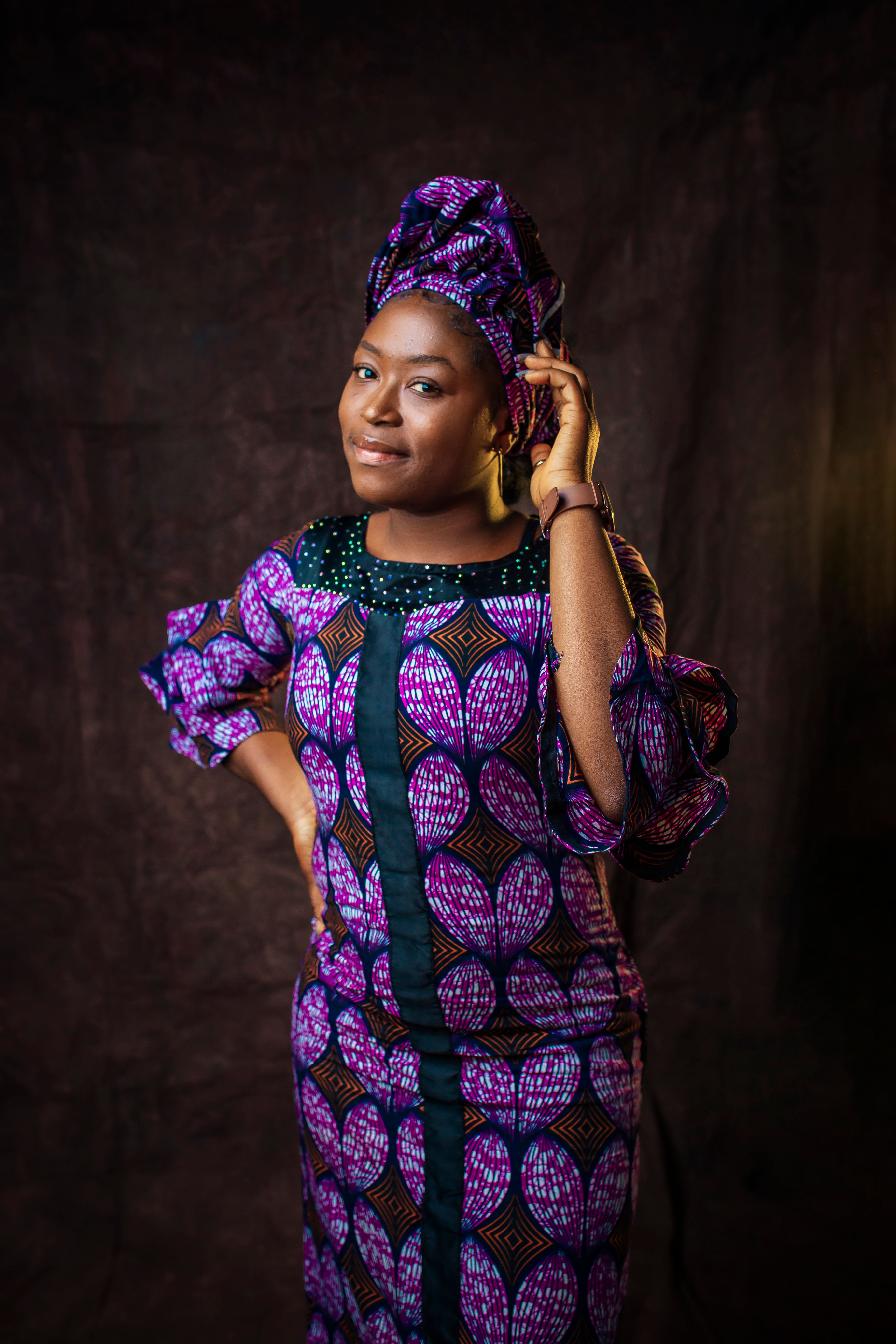 Elegant Woman in Traditional African Attire  Free Stock Photo