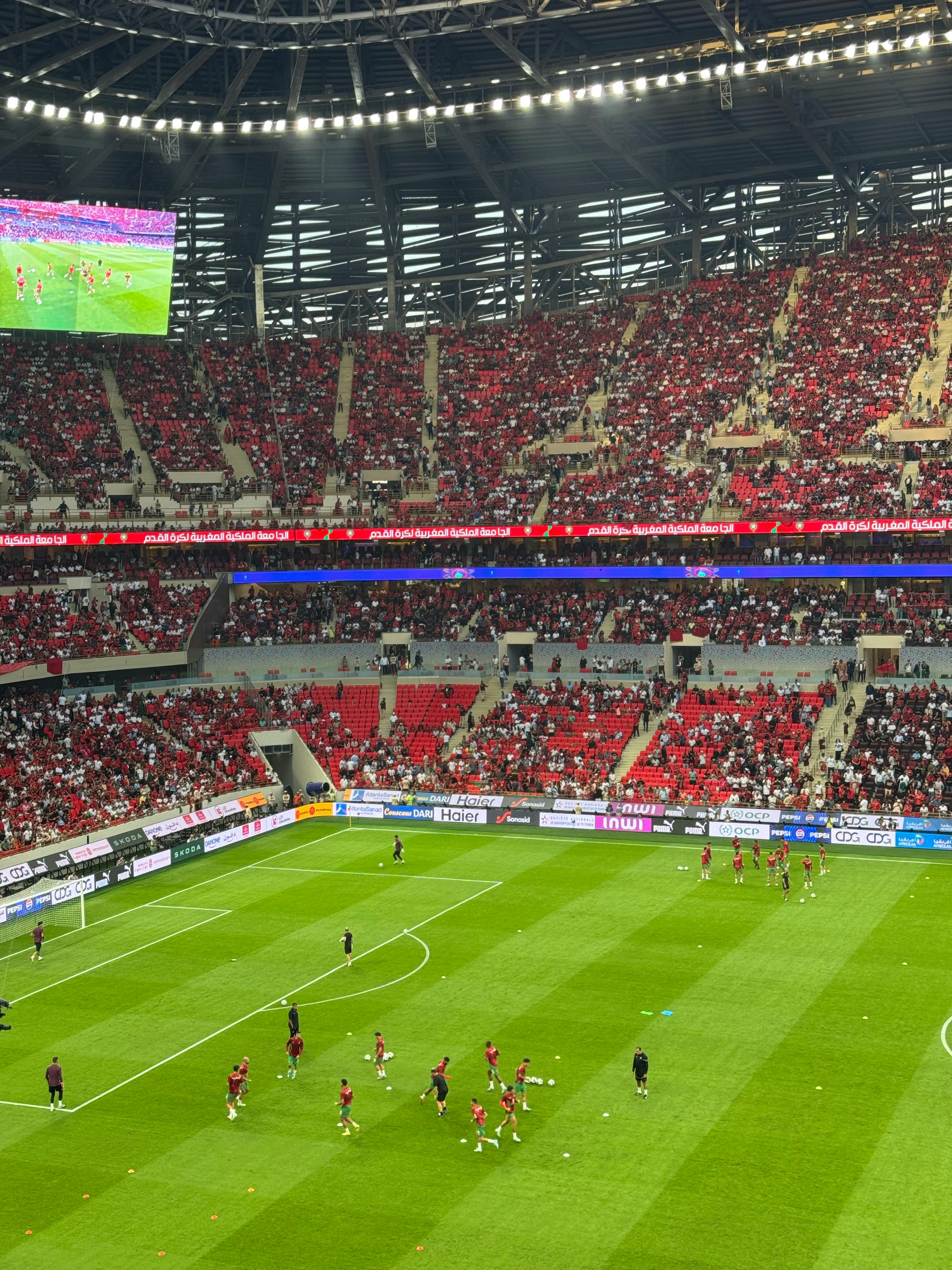 Soccer stadium with enthusiastic fans