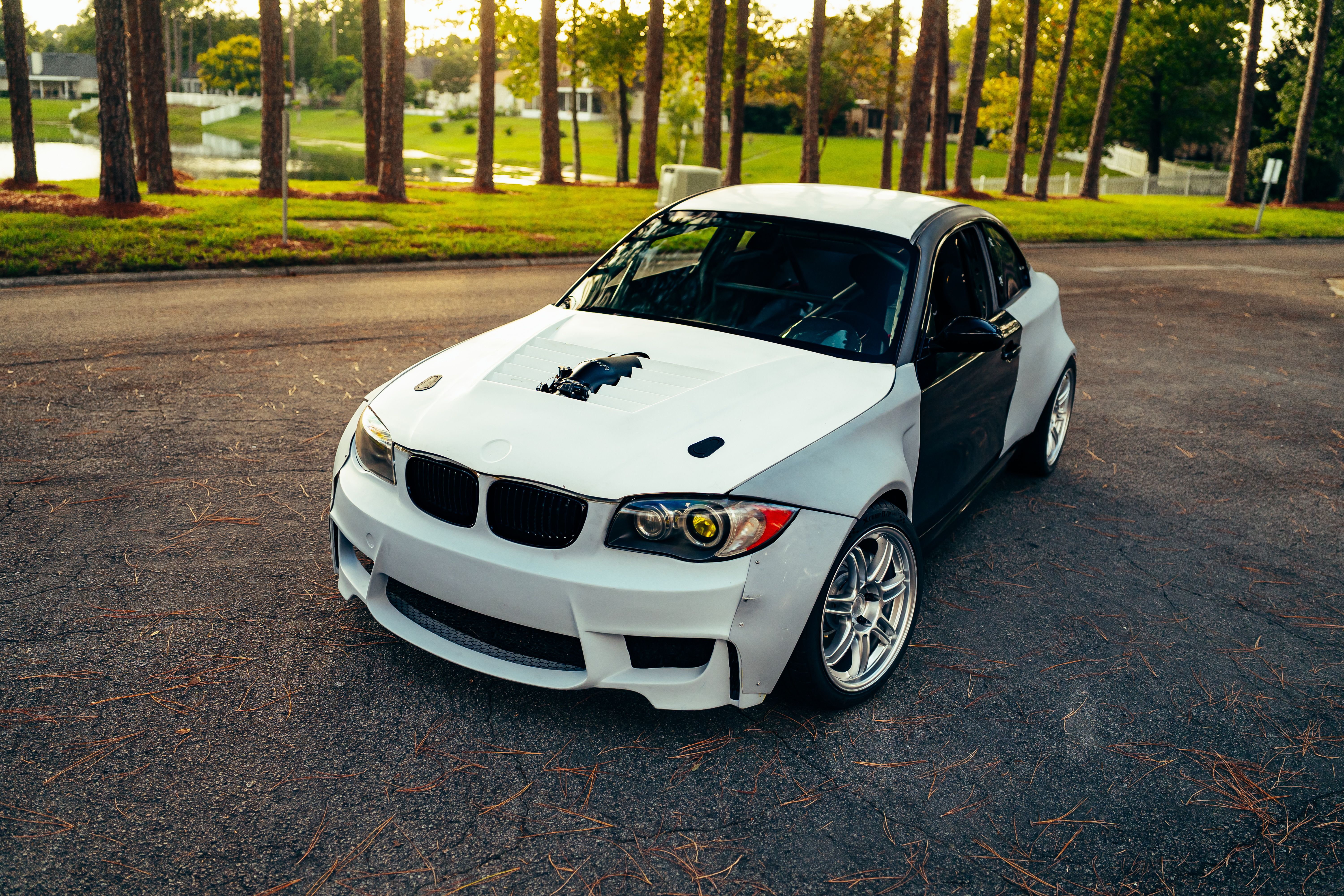 Customized Sports Car on Tree-lined Road · Free Stock Photo