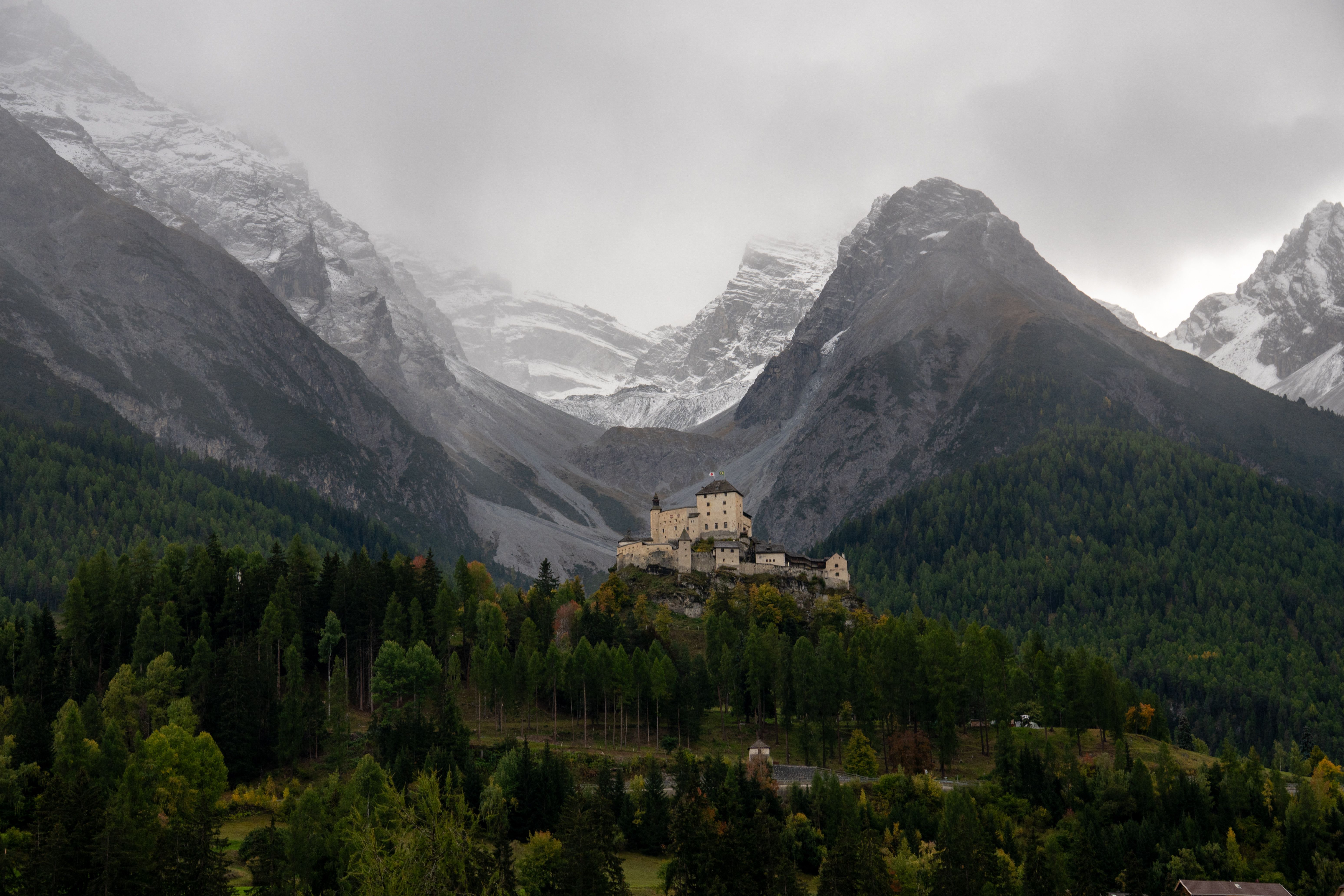 Scenic View of Tarasp Castle in the Swiss Alps · Free Stock Photo