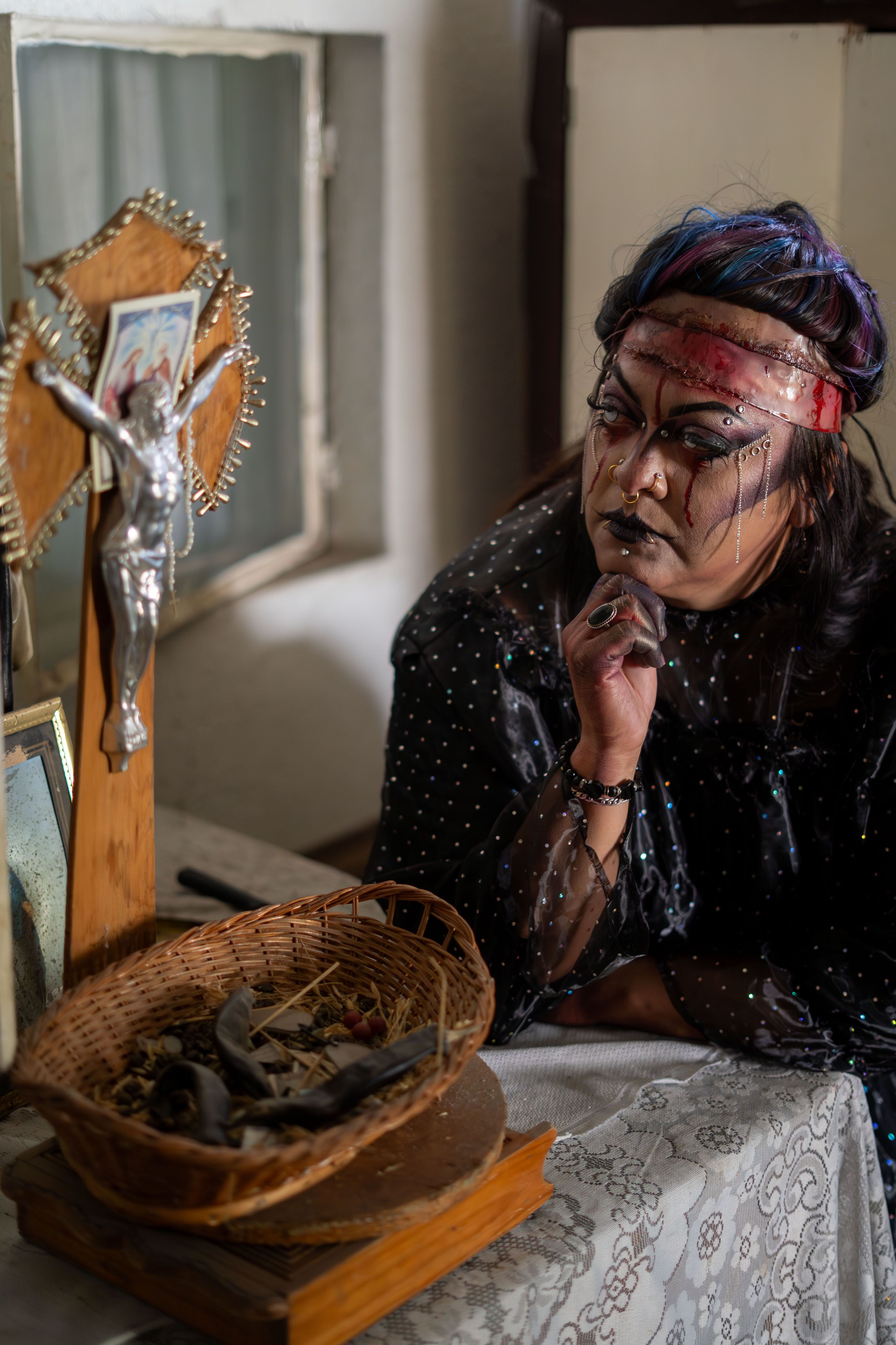 Haunting Portrait of Woman in Ritual Setting · Free Stock Photo