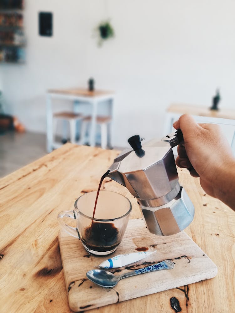 Gray Metal Coffee Pot