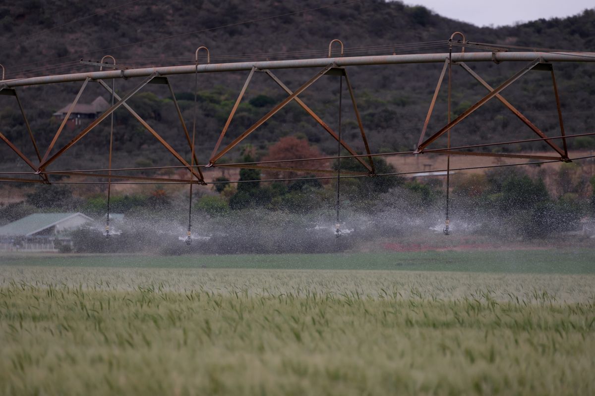 Farm irrigation line installation